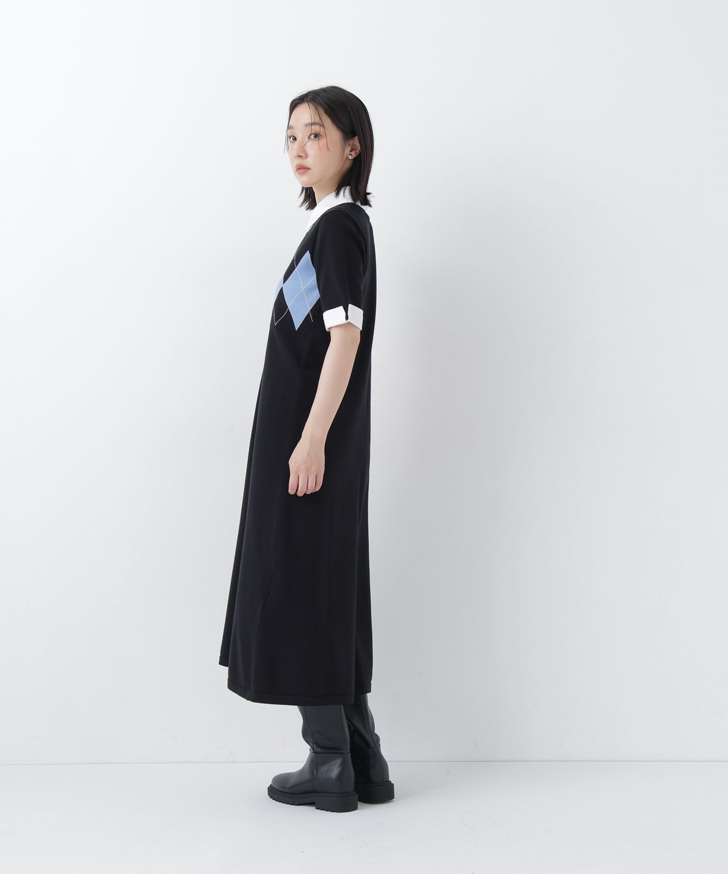  「襟付ニットワンピース」|ワンピース|