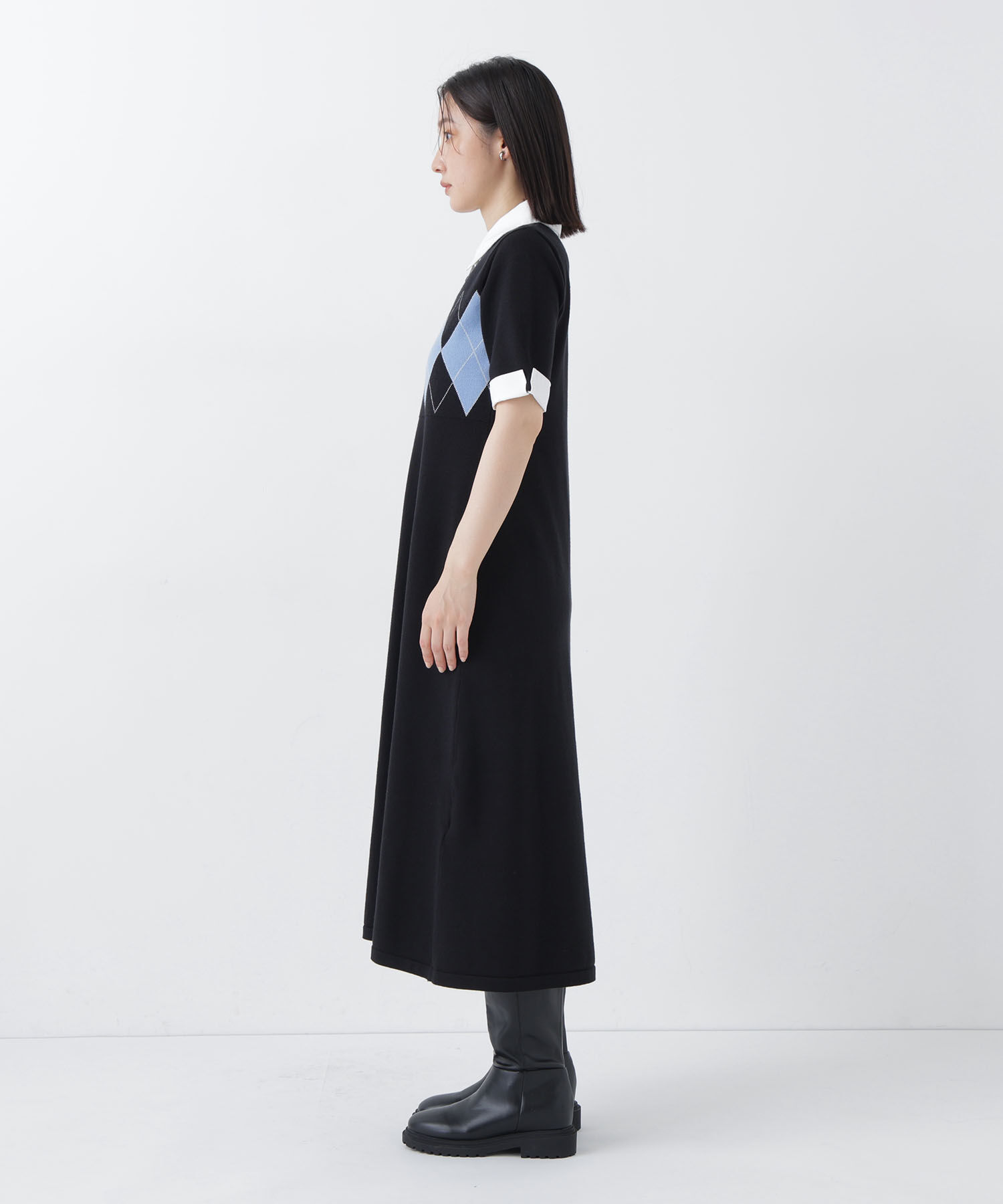  「襟付ニットワンピース」|ワンピース|