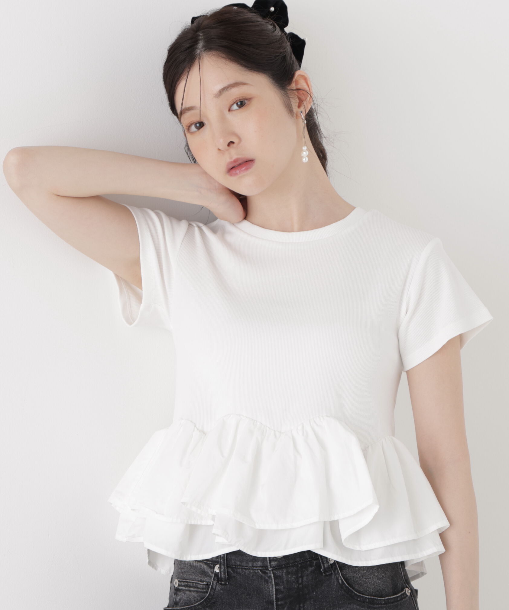 PROPORTION BODY DRESSING「〈a/mie〉ホイップフリルTシャツ」|Tシャツ・カットソー|