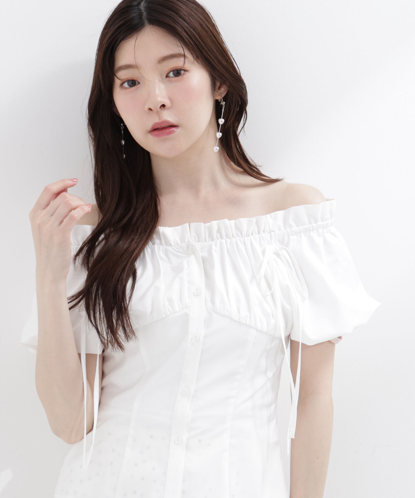 PROPORTION BODY DRESSING「コラボオフショルリボンブラウス」|シャツ・ブラウス|ホワイト