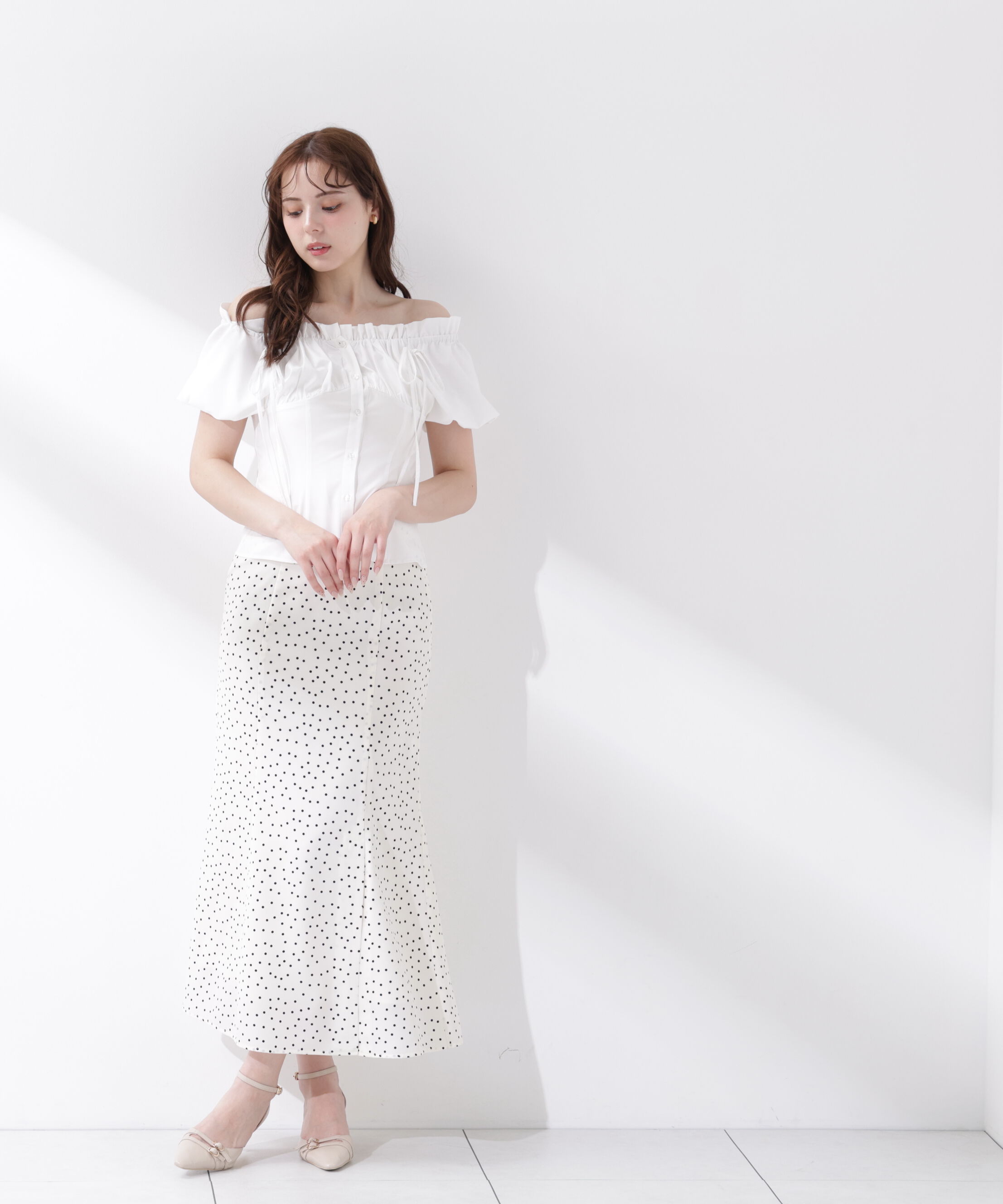 PROPORTION BODY DRESSING「コラボオフショルリボンブラウス」|シャツ・ブラウス|