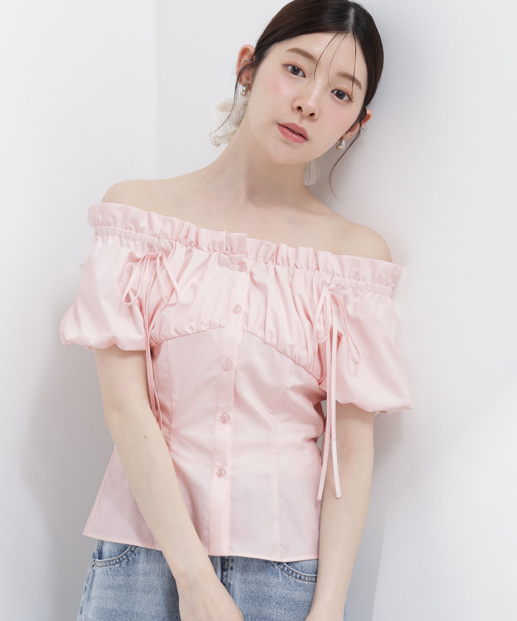 PROPORTION BODY DRESSING「コラボオフショルリボンブラウス」|シャツ・ブラウス|
