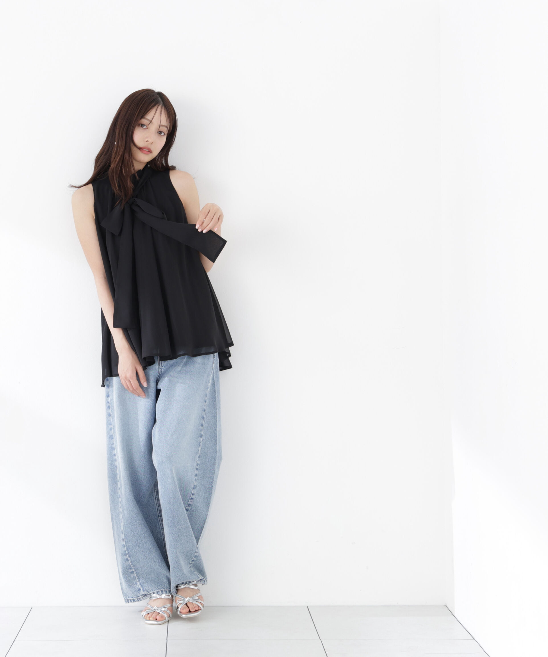 PROPORTION BODY DRESSING「リボン付きギャザーブラウス」|シャツ・ブラウス|
