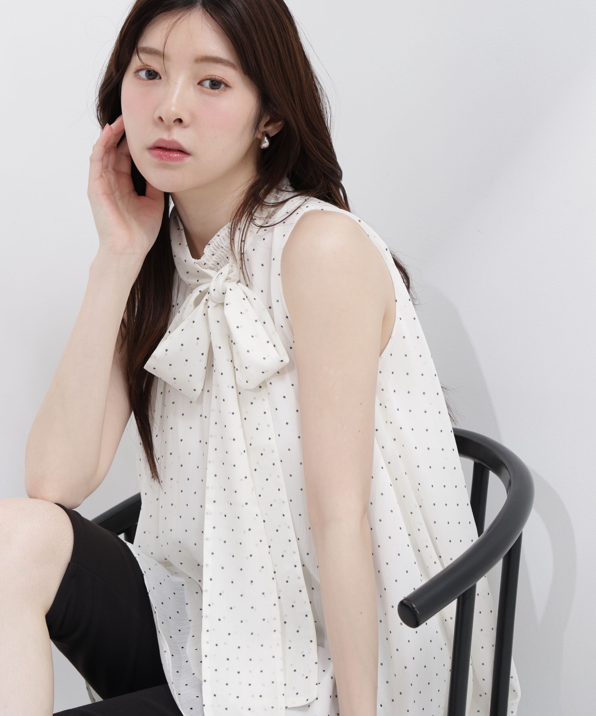 PROPORTION BODY DRESSING「リボン付きギャザーブラウス」|シャツ・ブラウス|