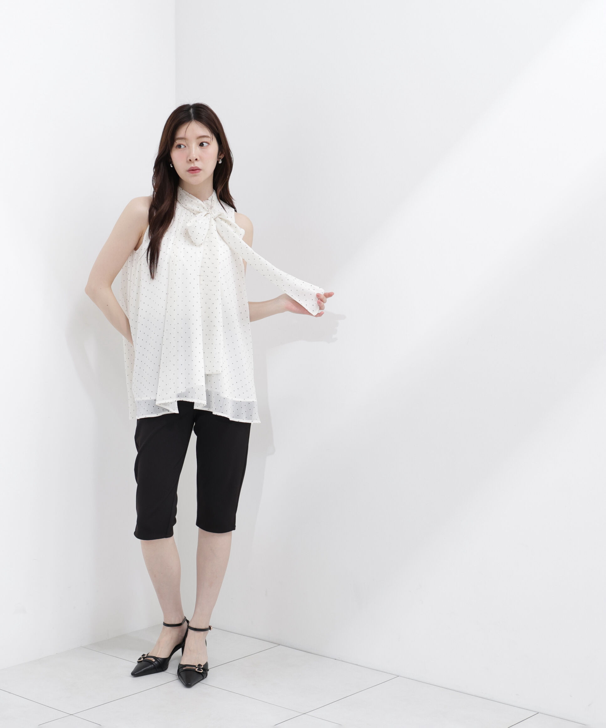 PROPORTION BODY DRESSING「リボン付きギャザーブラウス」|シャツ・ブラウス|