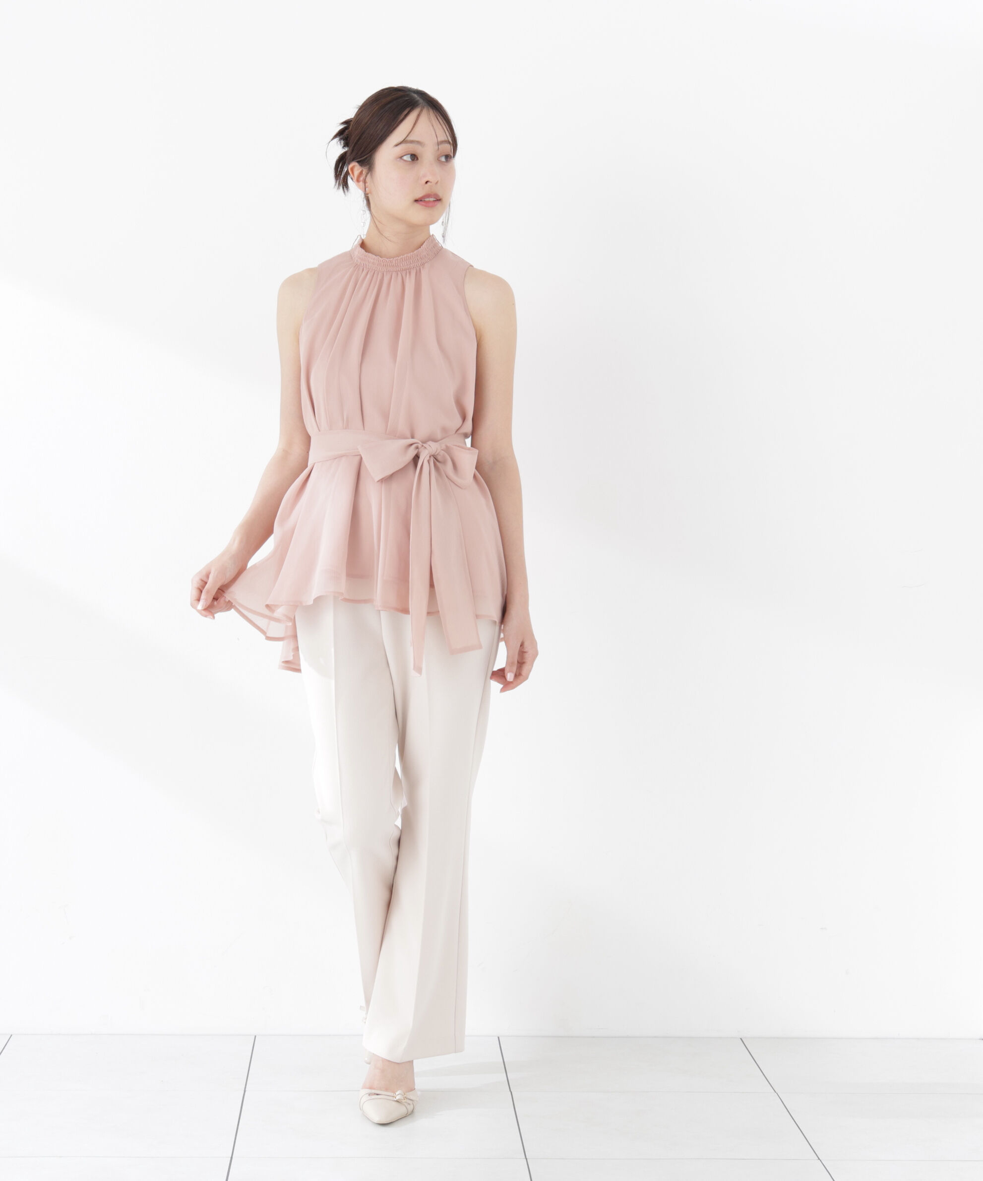 PROPORTION BODY DRESSING「リボン付きギャザーブラウス」|シャツ・ブラウス|