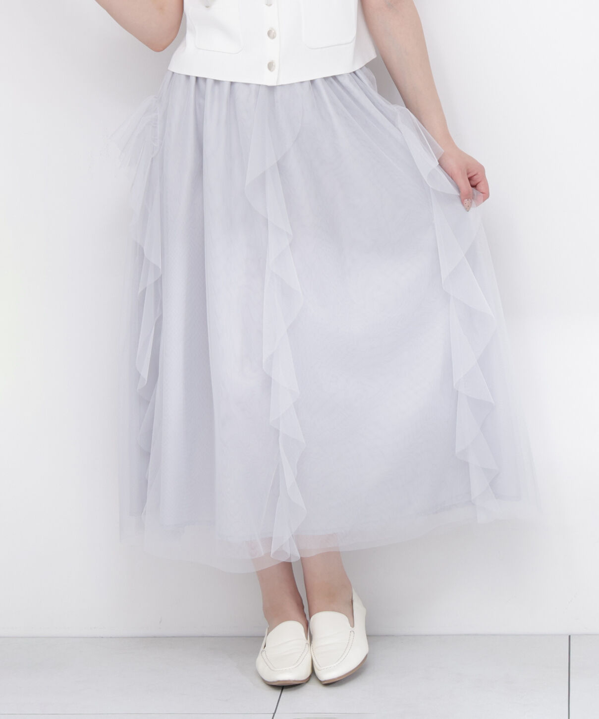 PROPORTION BODY DRESSING「＜中川紅葉さん着用＞ラッフルチュールスカート」|スカート|
