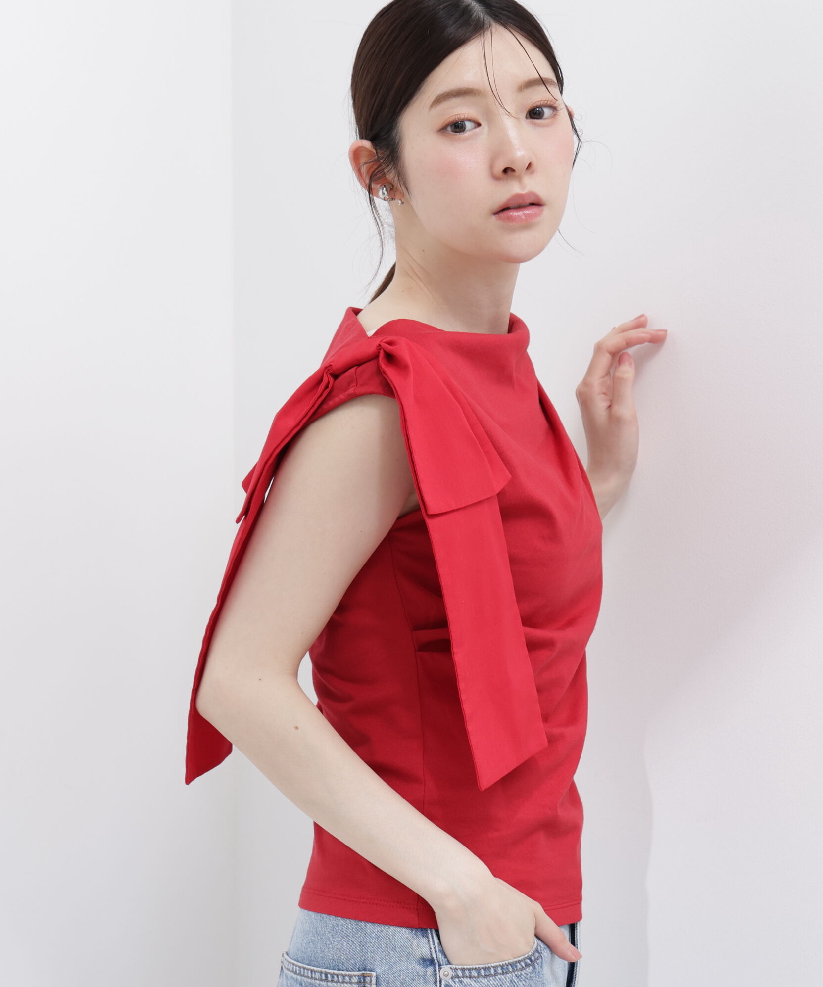 PROPORTION BODY DRESSING「アシメリボンカットソー」|Tシャツ・カットソー|
