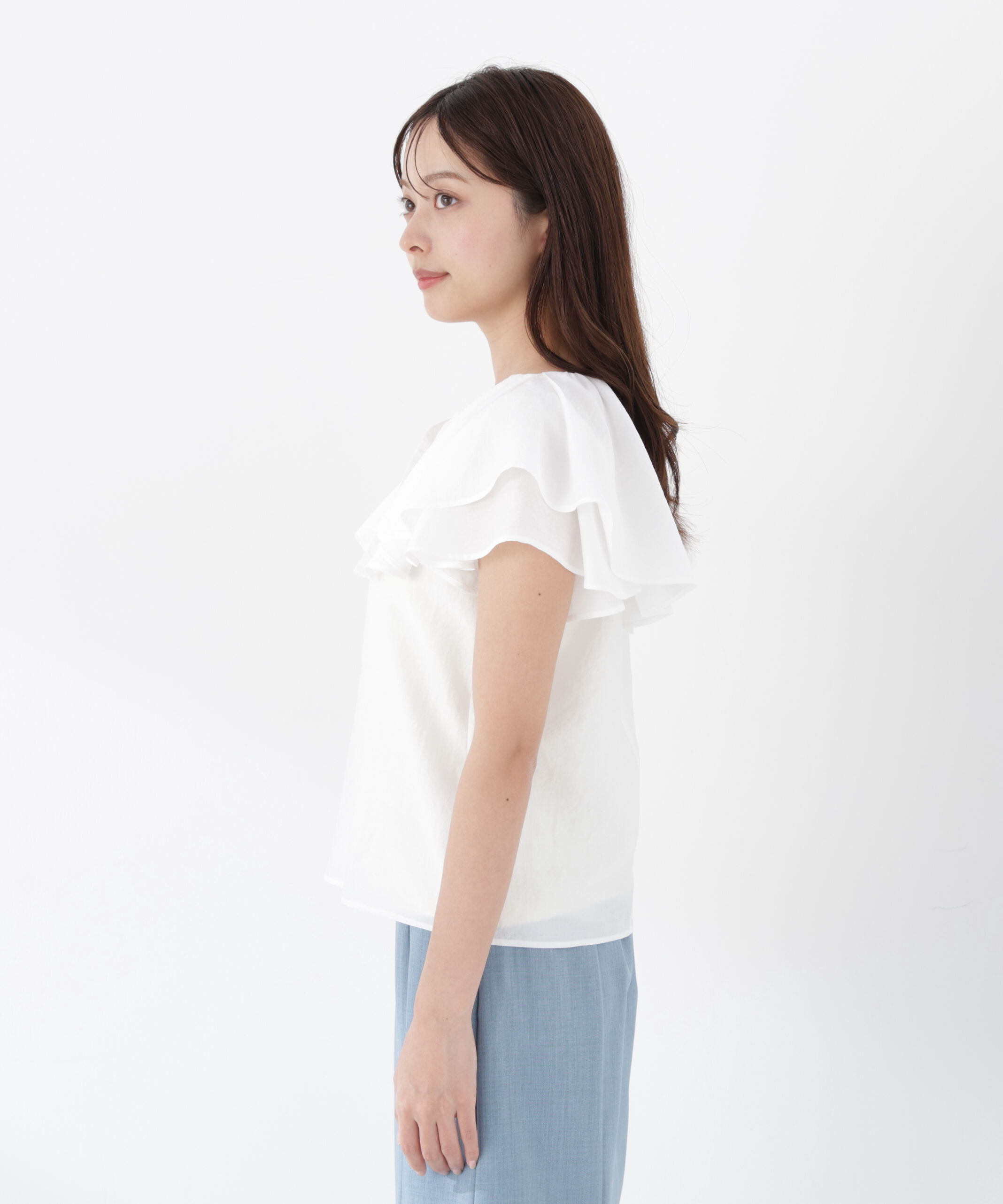 PROPORTION BODY DRESSING「パール付きラッフルブラウス」|シャツ・ブラウス|