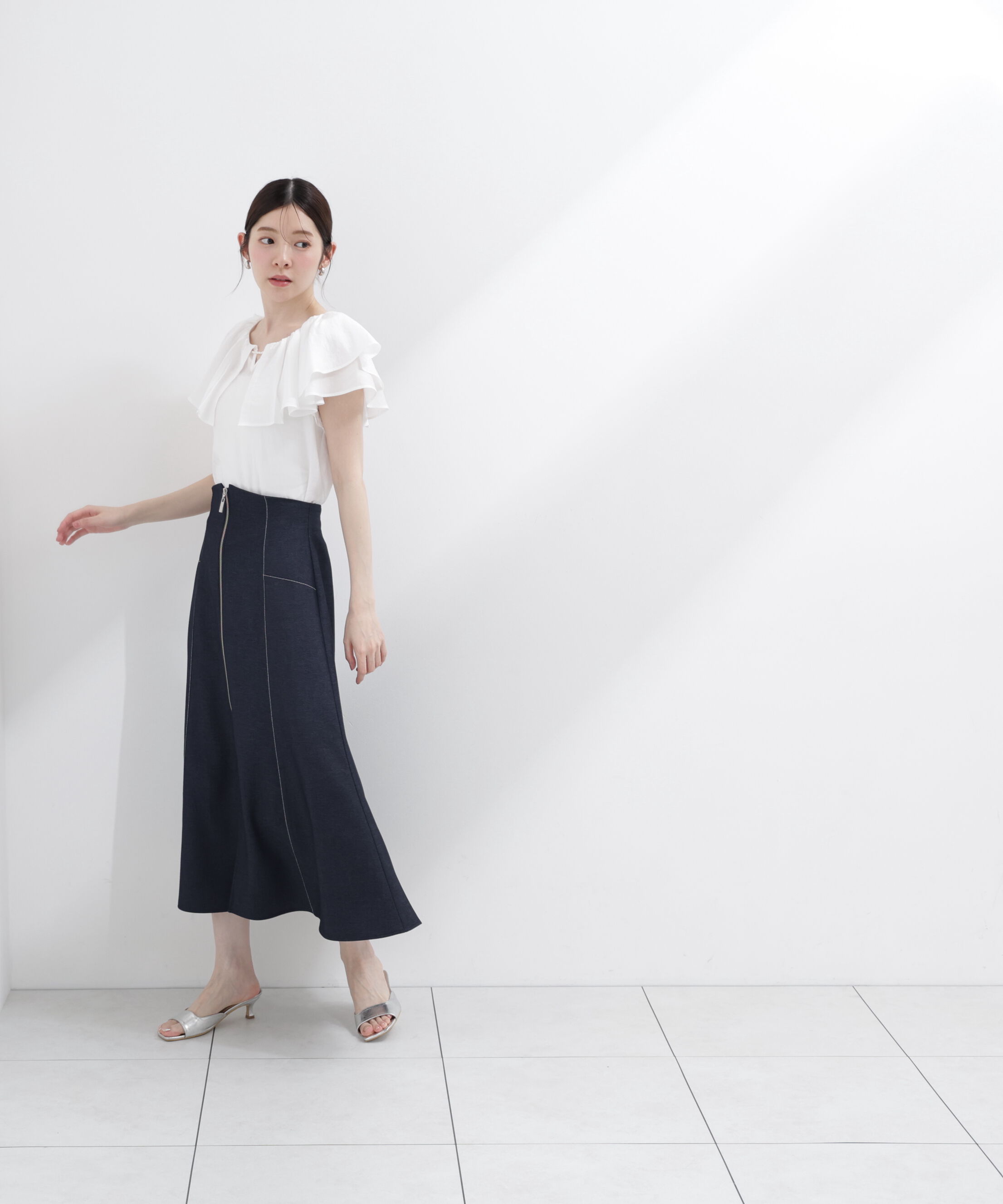 PROPORTION BODY DRESSING「パール付きラッフルブラウス」|シャツ・ブラウス|