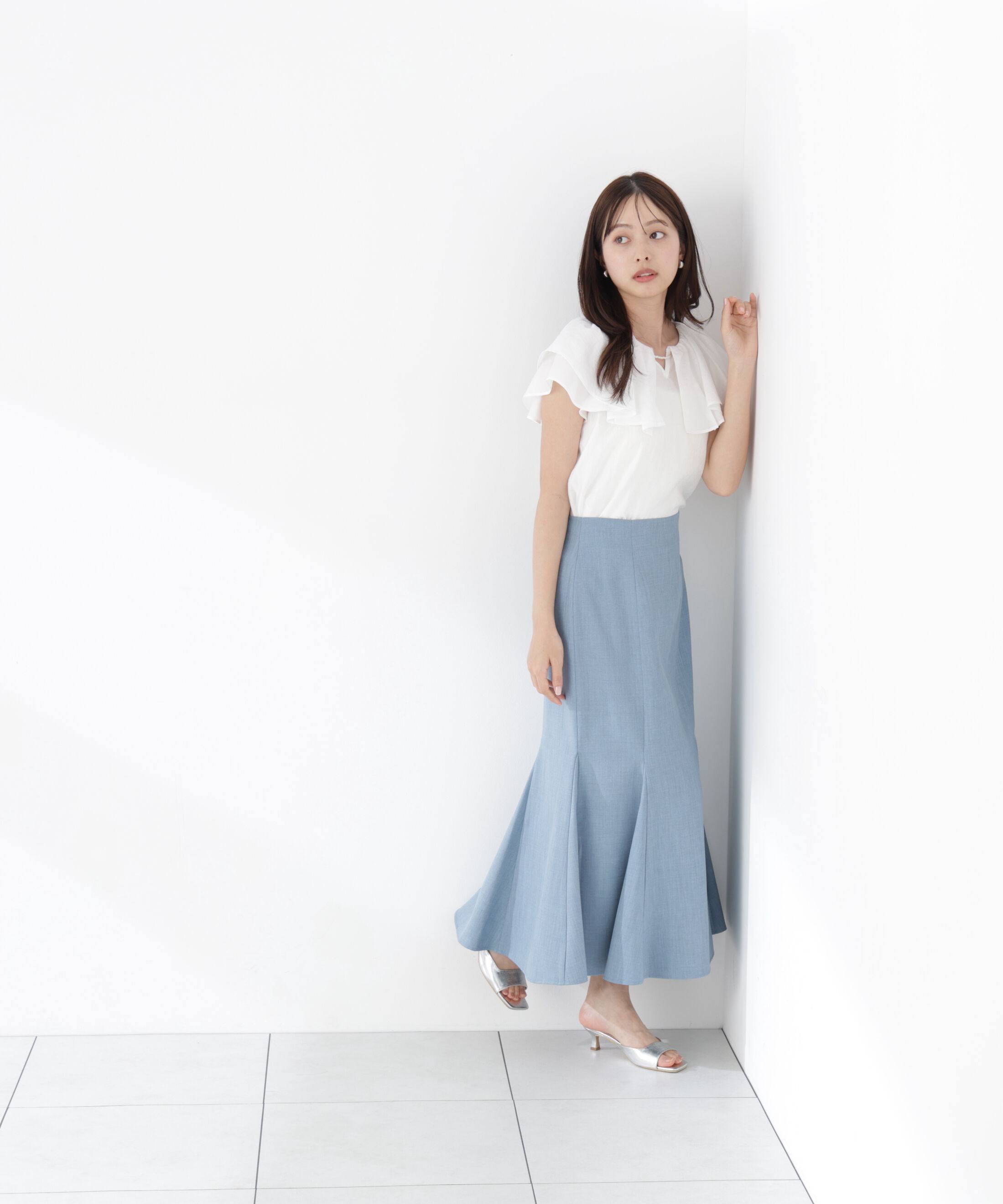 PROPORTION BODY DRESSING「パール付きラッフルブラウス」|シャツ・ブラウス|