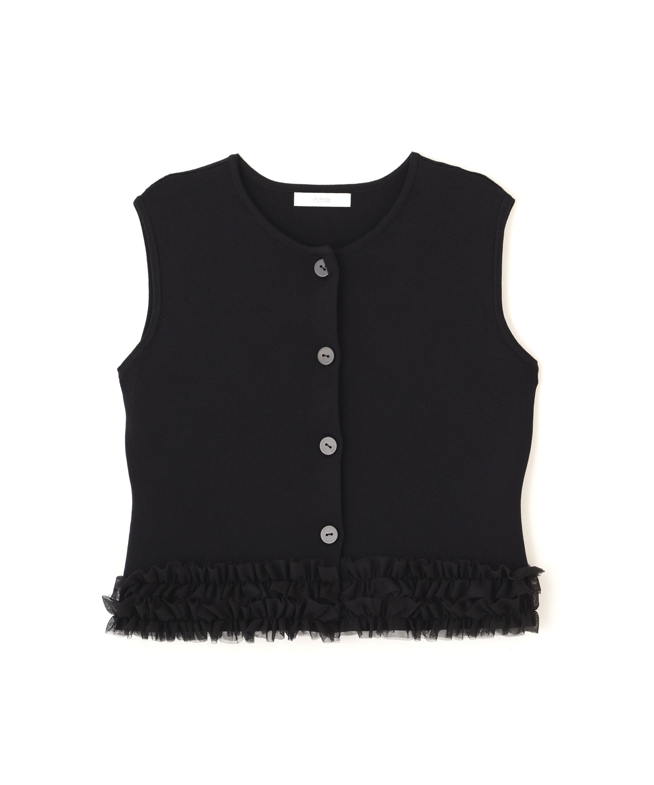 PROPORTION BODY DRESSING「＜a/mie＞ノースリーブフリルヘムニット」|カーディガン|