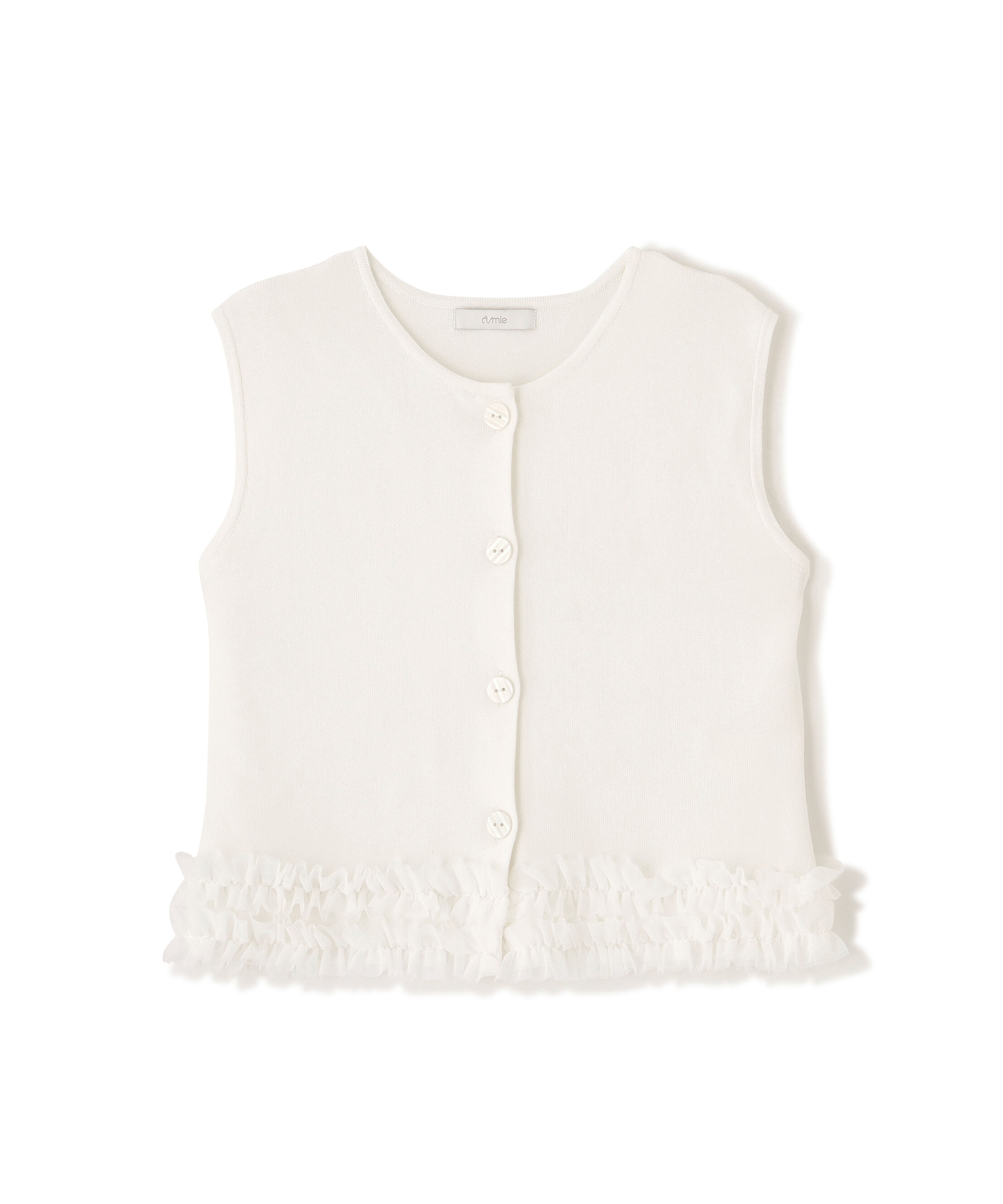 PROPORTION BODY DRESSING「＜a/mie＞ノースリーブフリルヘムニット」|カーディガン|