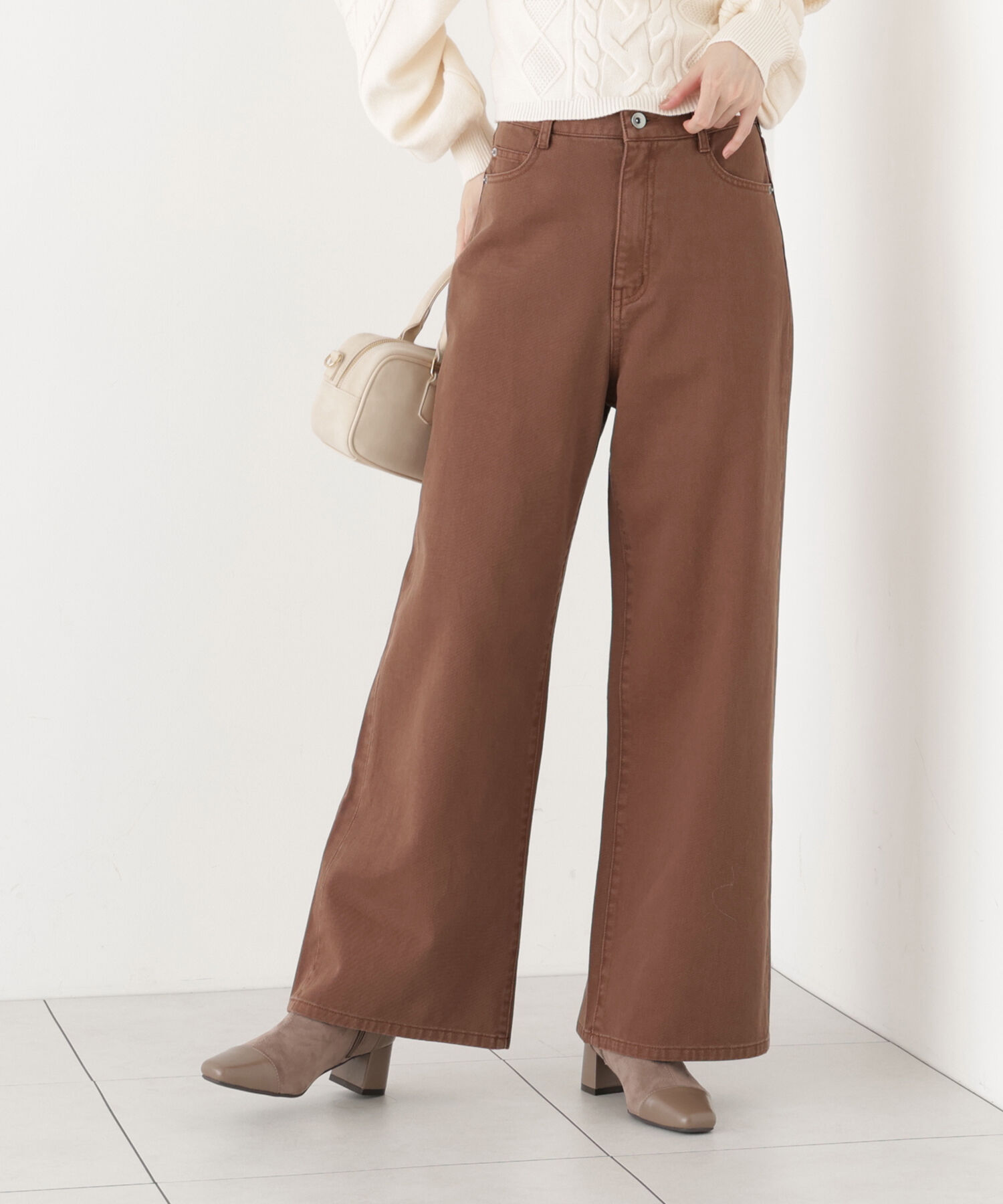 PROPORTION BODY DRESSING「＜a/mie＞レースハイウエストワイドデニムパンツ」|その他|