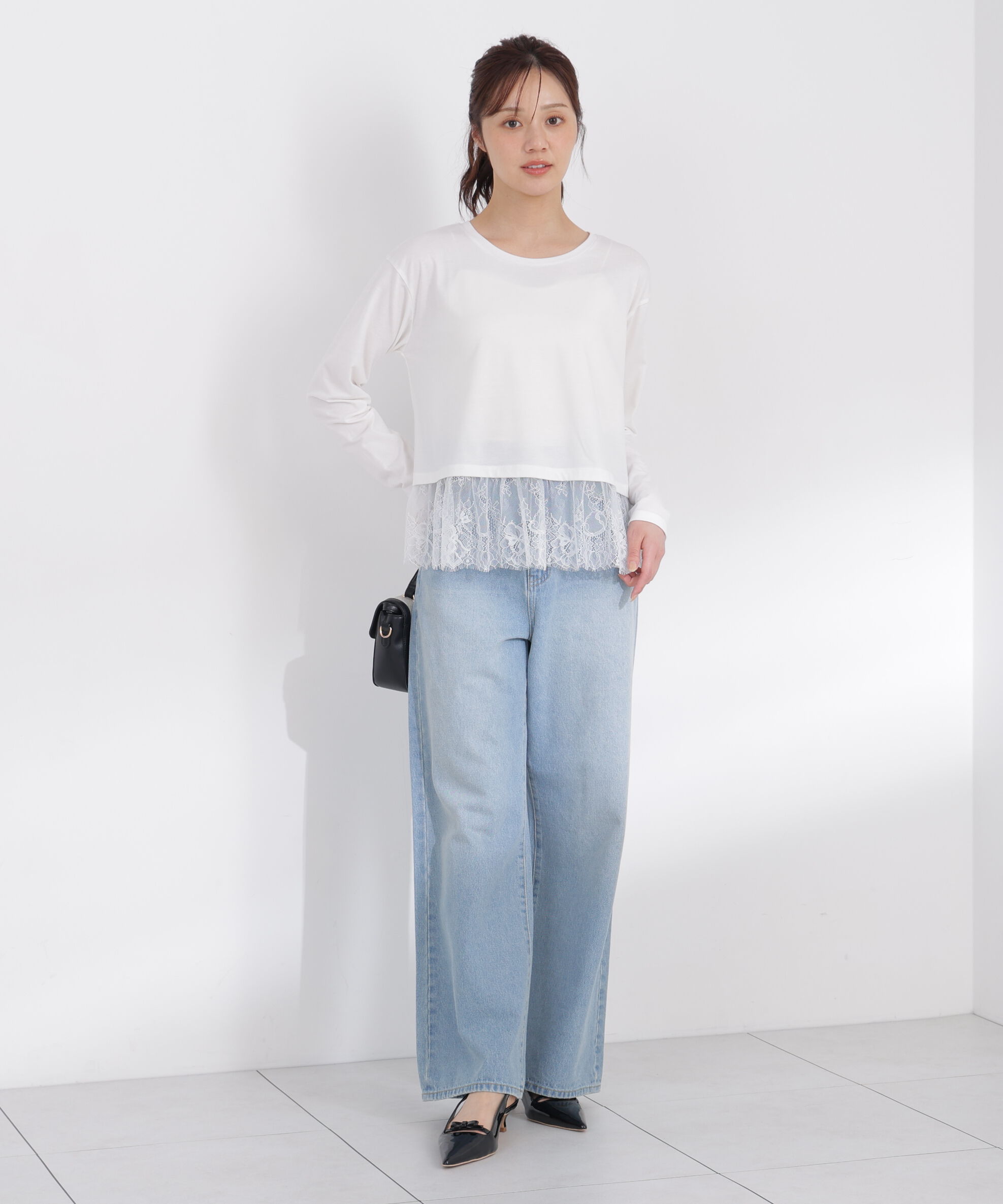 PROPORTION BODY DRESSING「＜a/mie＞レースハイウエストワイドデニムパンツ」|その他|