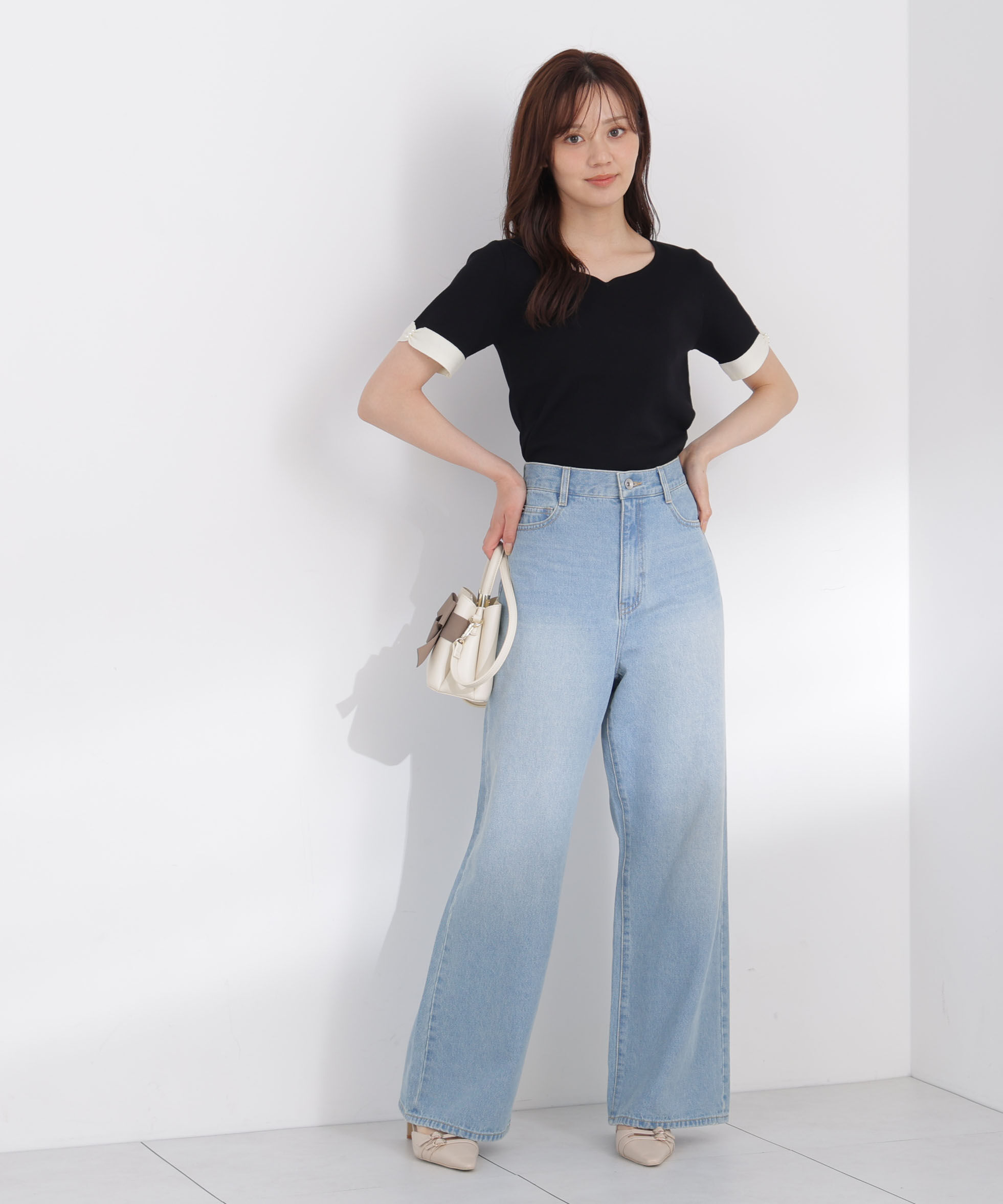 PROPORTION BODY DRESSING「＜a/mie＞レースハイウエストワイドデニムパンツ」|その他|