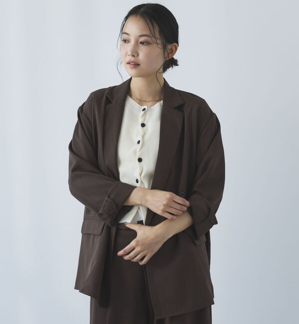 archives「【ＯＮかわ】ウォッシャブル麻調テーラードＪＫ」|テーラードジャケット|BROWN