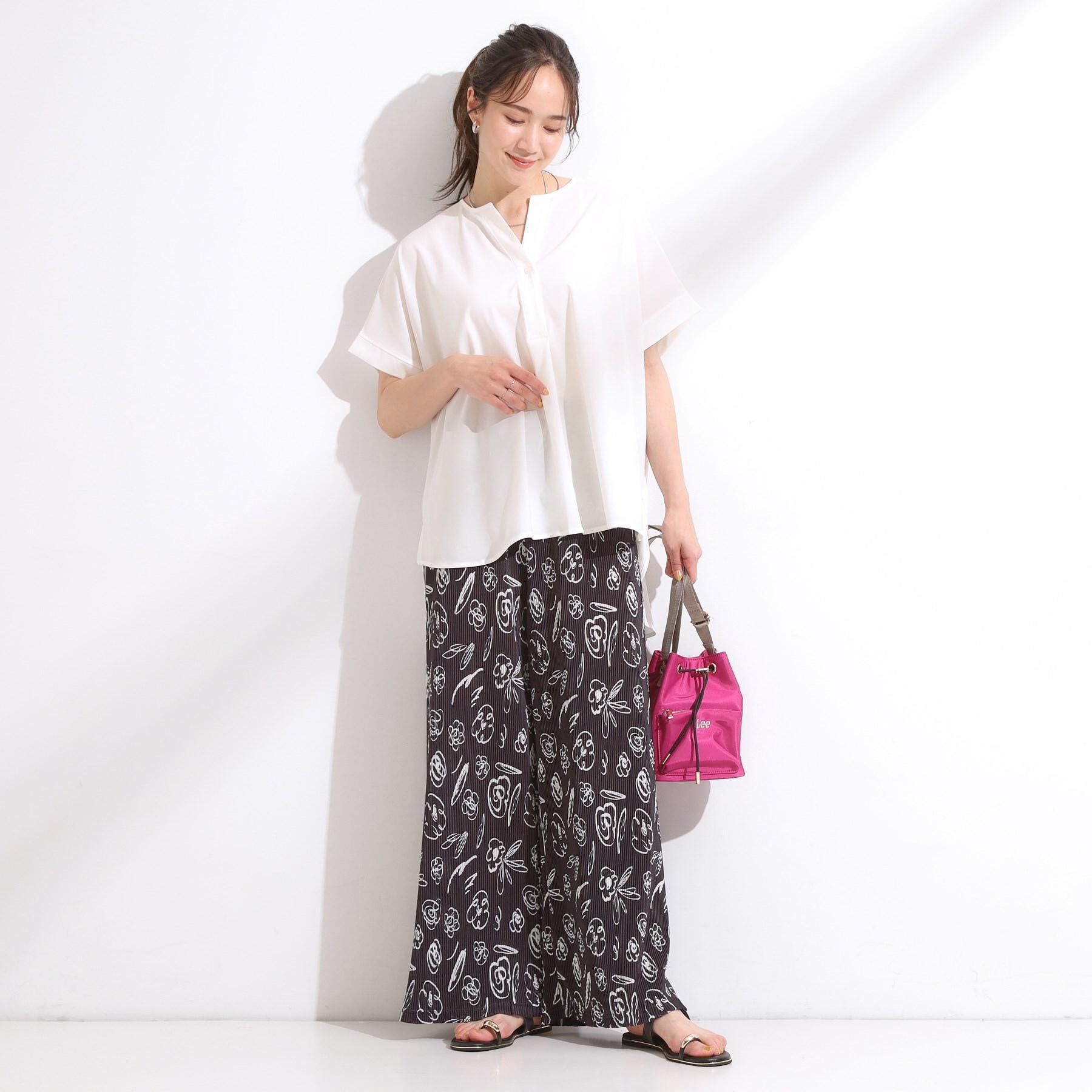 SHOO･LA･RUE「【洗濯機可/柄が選べる】さらさら楽ちん プリーツ ワイドパンツ」|その他|