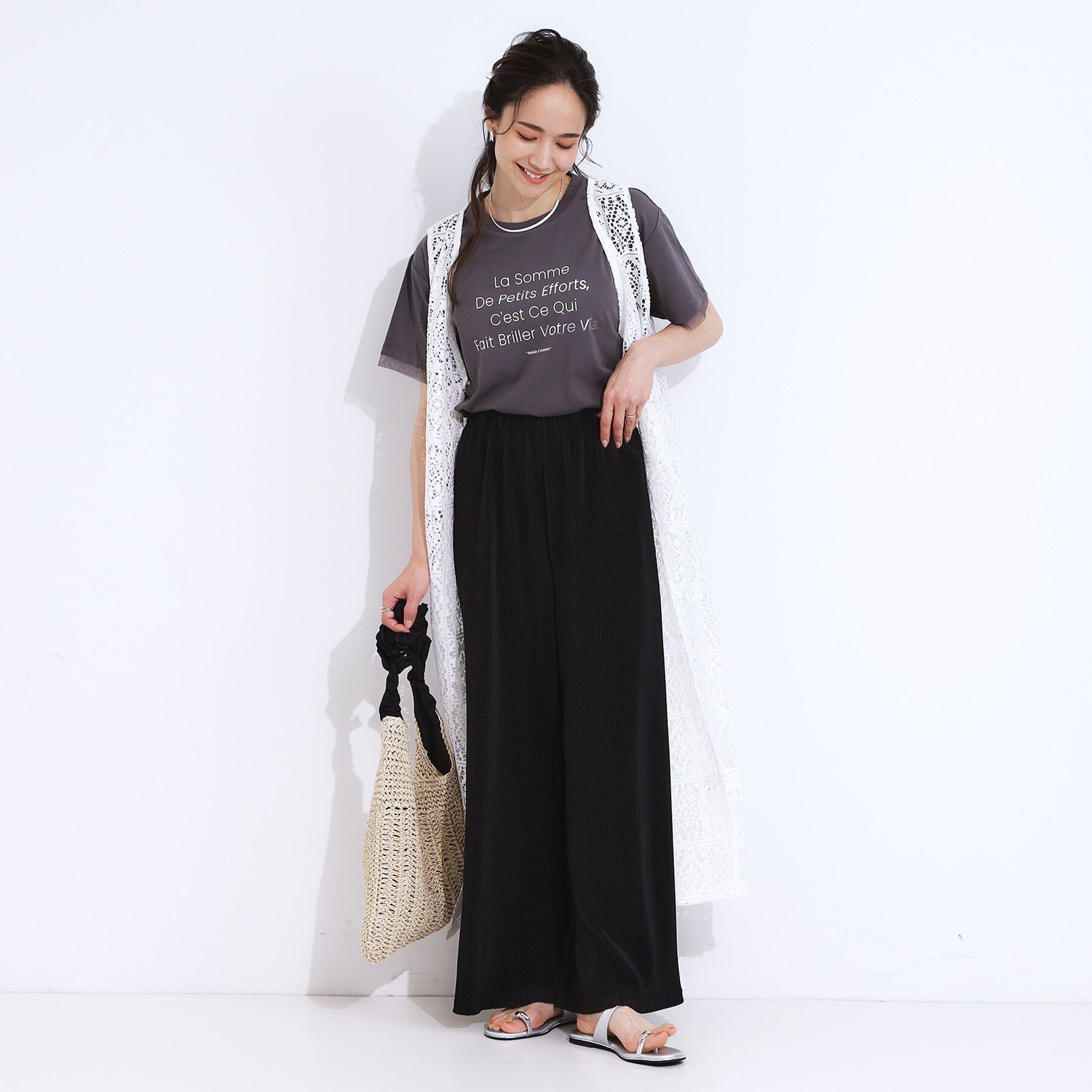 SHOO･LA･RUE「【洗濯機可/柄が選べる】さらさら楽ちん プリーツ ワイドパンツ」|その他|