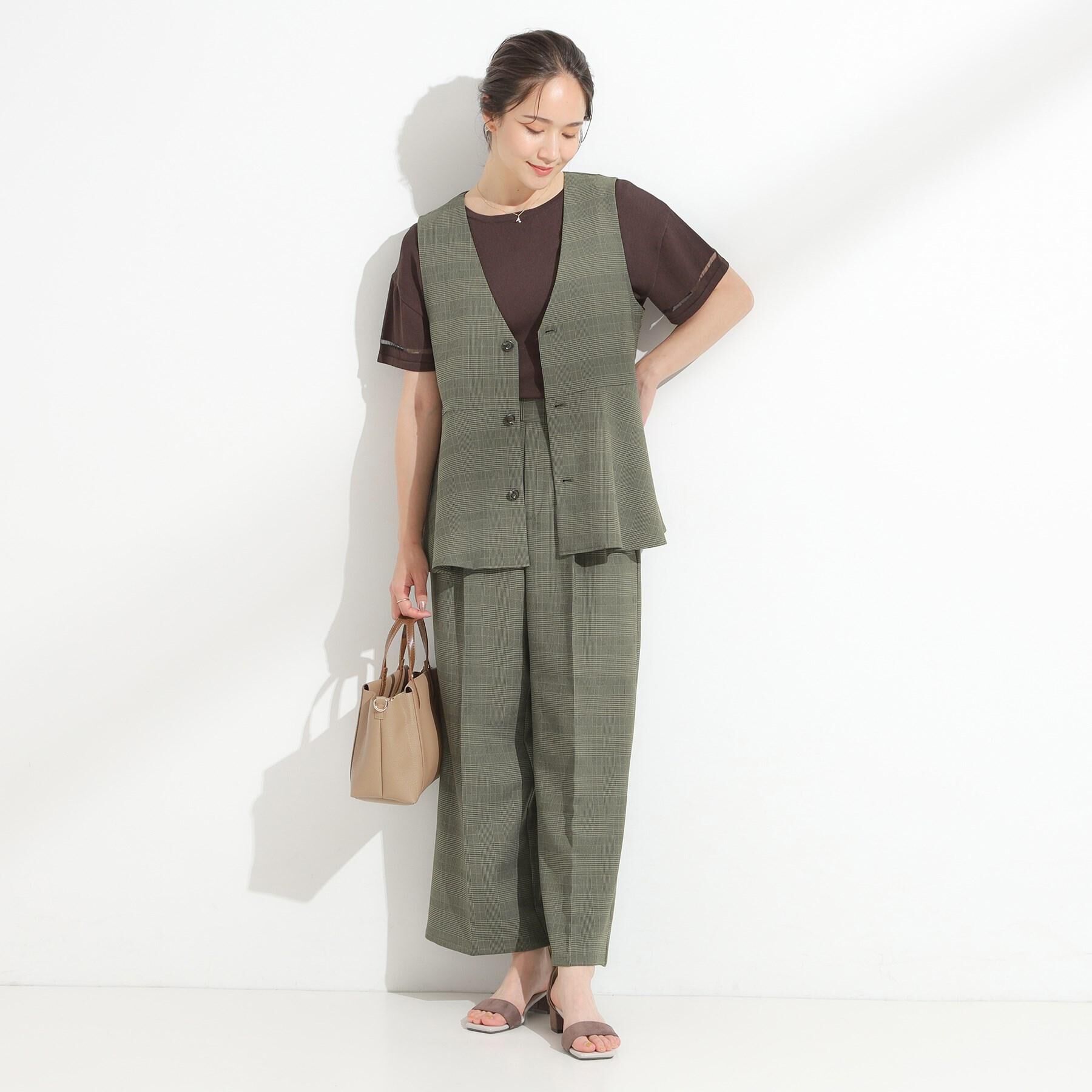 SHOO･LA･RUE「【S-LL/セットアップ可/洗濯後しわになりにくい】きちんと見え タックワイドパンツ」|その他|