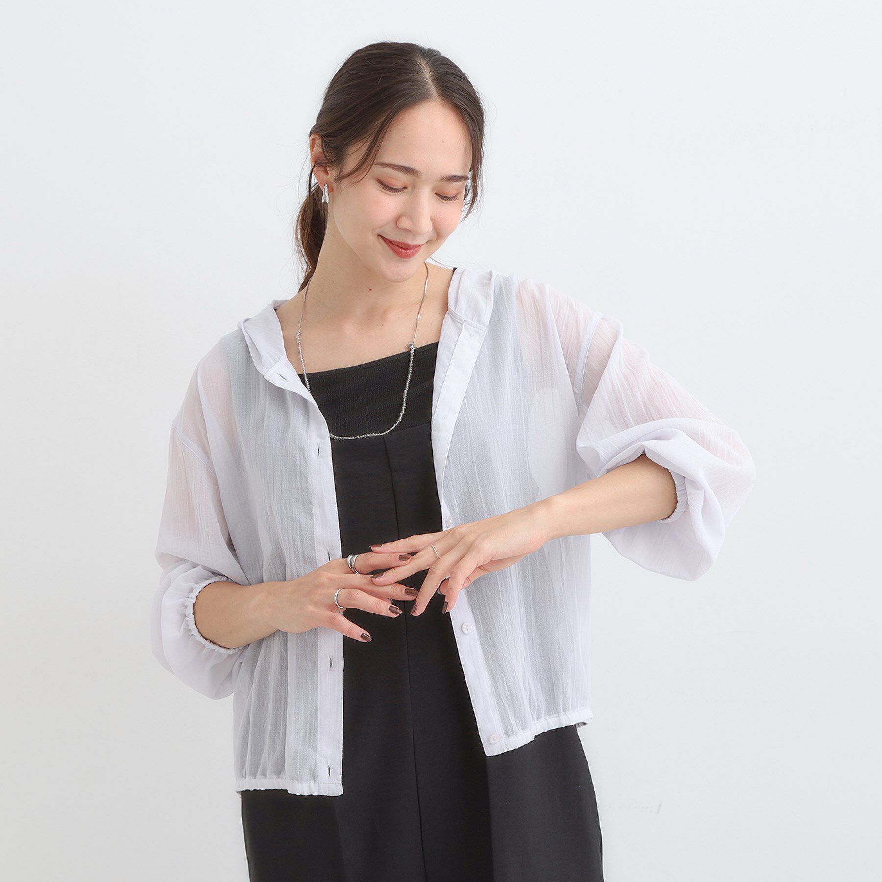 SHOO･LA･RUE「【S-LL】大人の抜け感 シアーボイルフーディパーカ」|パーカー|