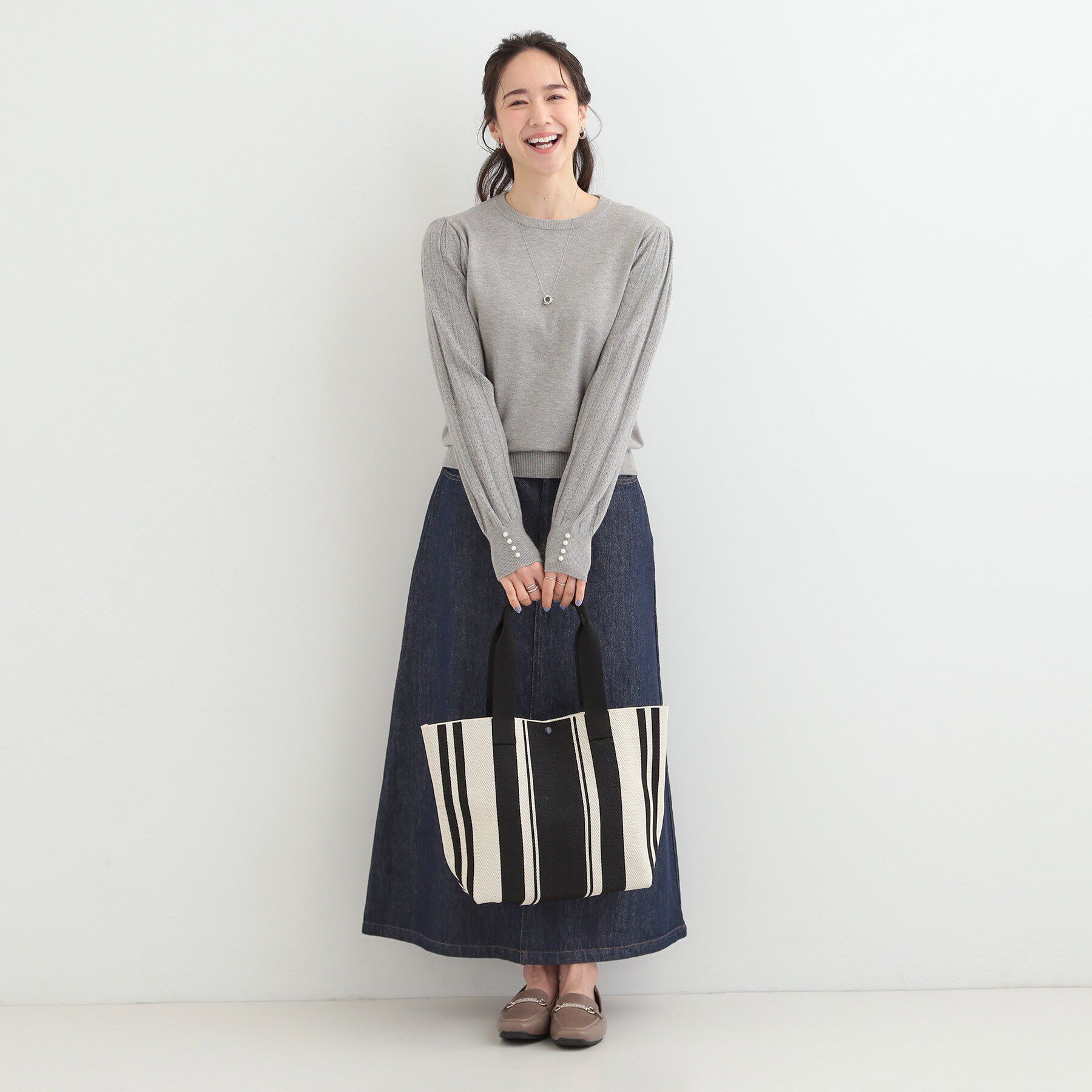 SHOO･LA･RUE「大人のカジュアルスタイルに ニットトートバッグ」|トートバッグ|