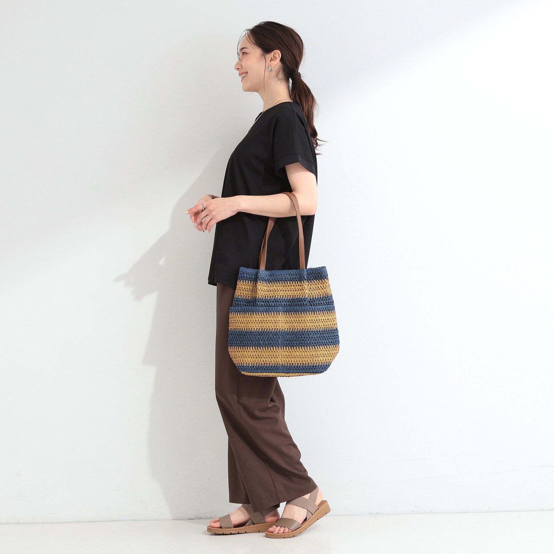 SHOO･LA･RUE「雑材シートボーダートート」|トートバッグ|