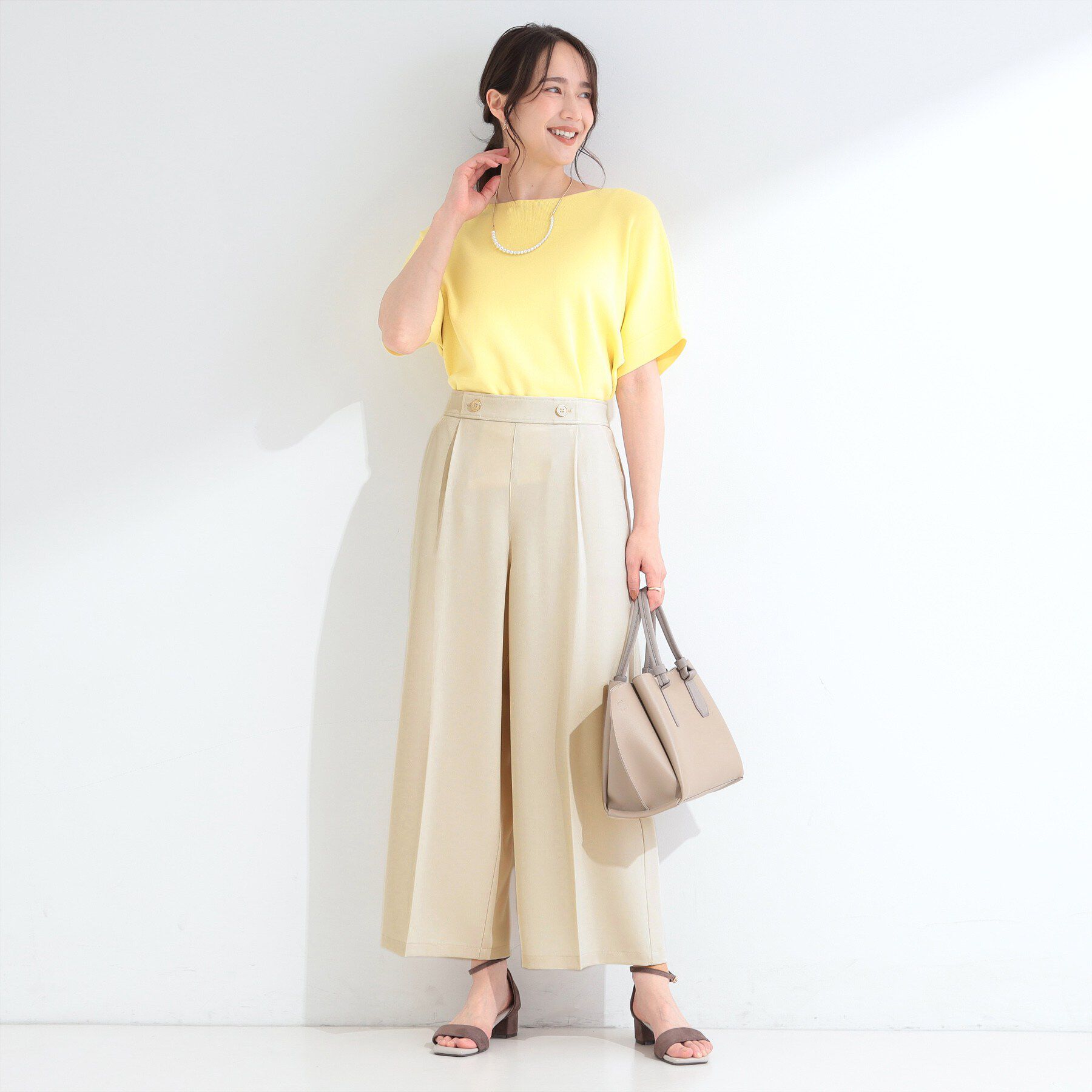 SHOO･LA･RUE「【ひんやり/着丈選べる/洗濯後しわになりにくい/S-LL】大人の上品シルエット センタープレスタック」|その他|