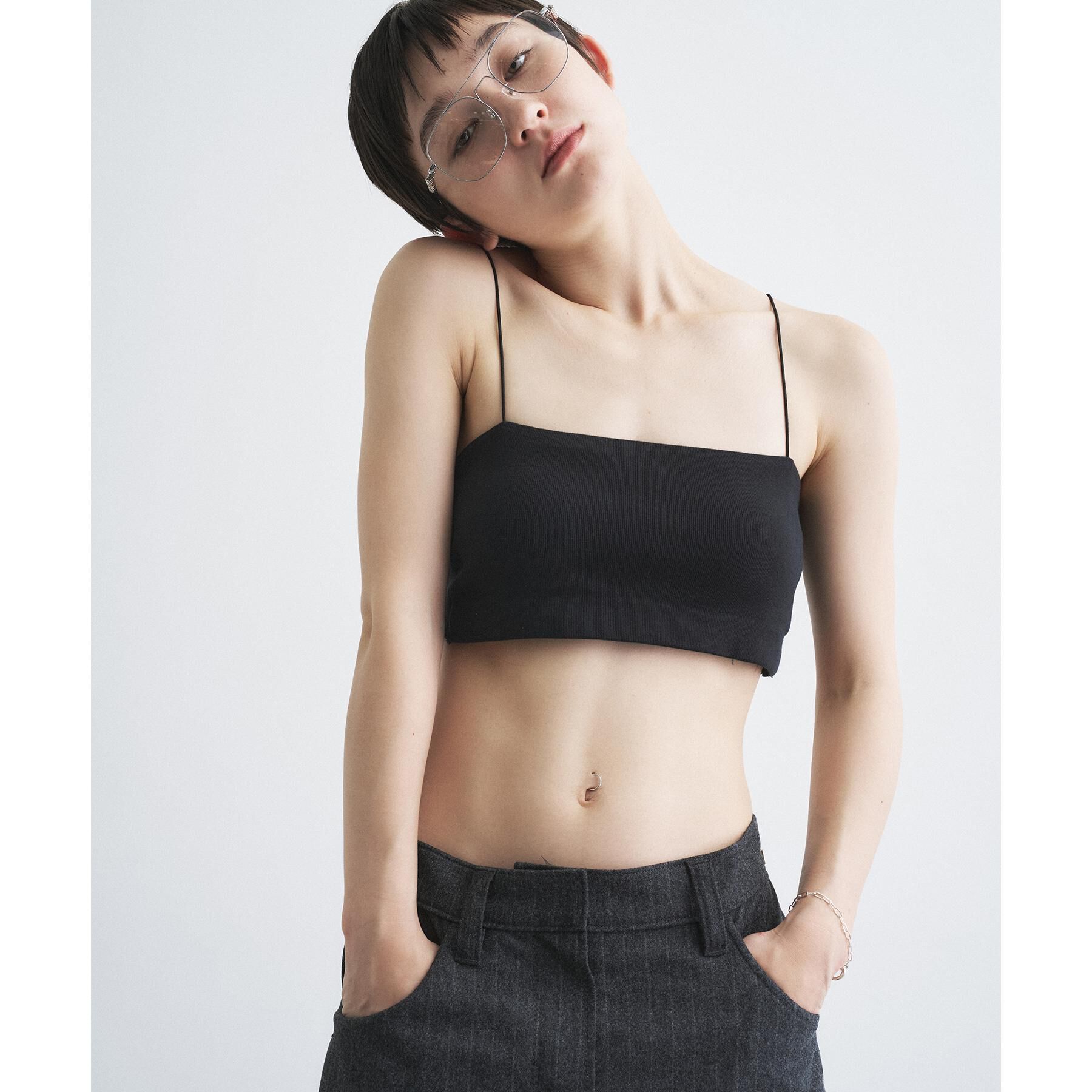 CODE A「【Re】【Cup-in】bandeau bra short top」|チューブトップ|