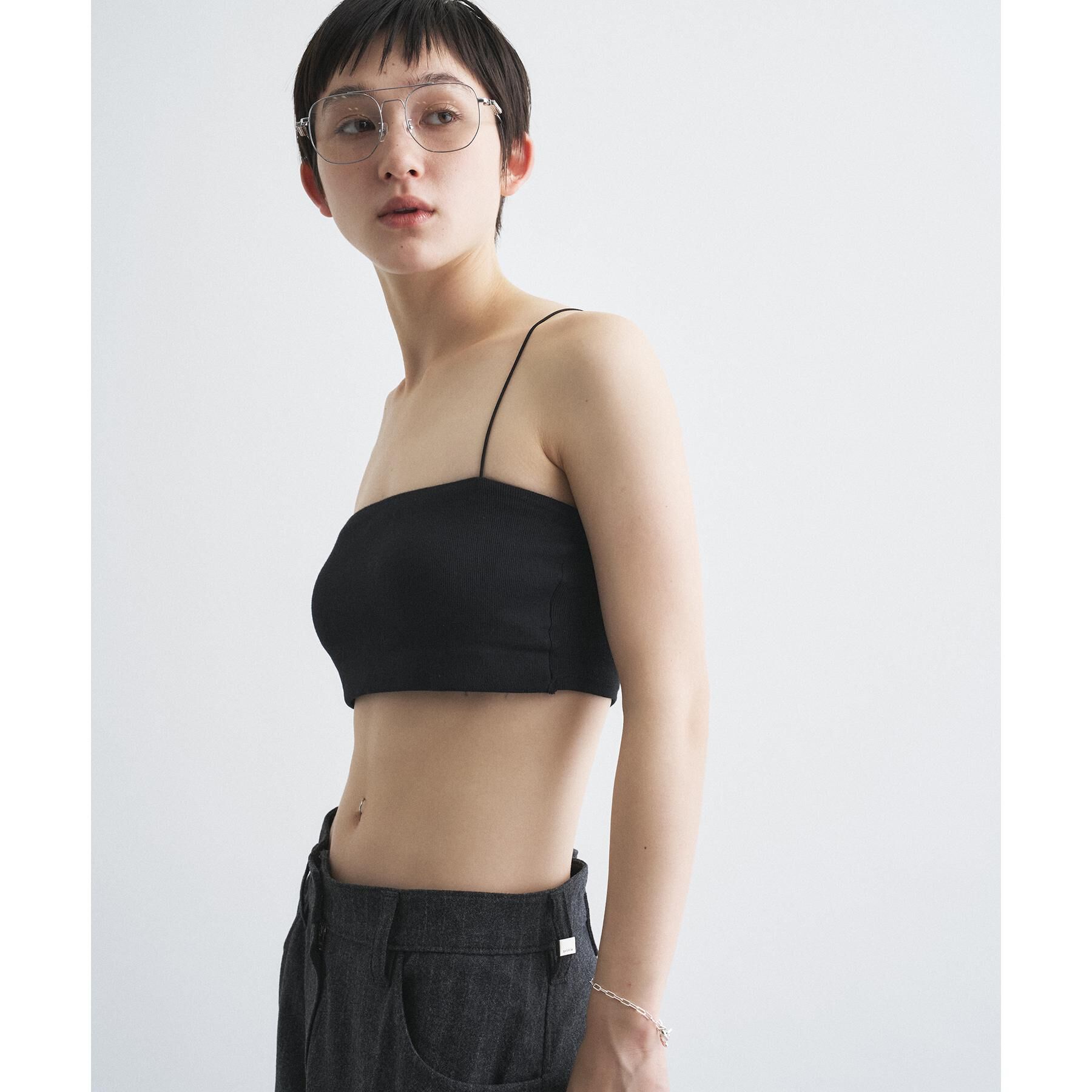 CODE A「【Re】【Cup-in】bandeau bra short top」|チューブトップ|