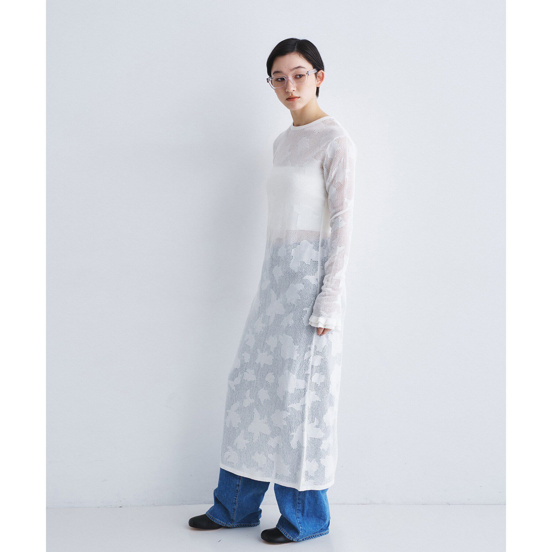 CODE A「flower mesh dress」|ワンピース|