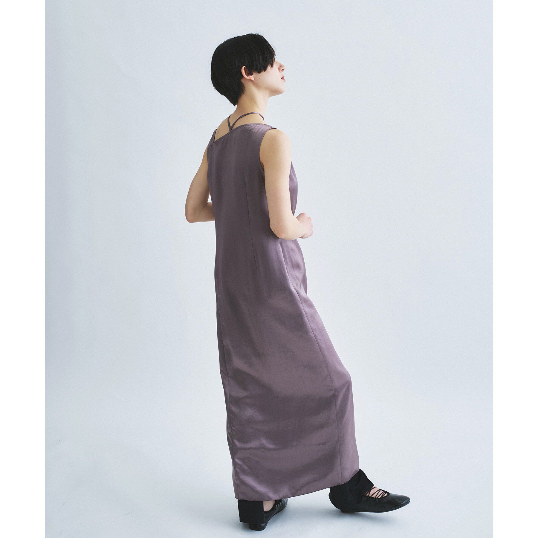 CODE A「satin neck slit dress」|ワンピース|