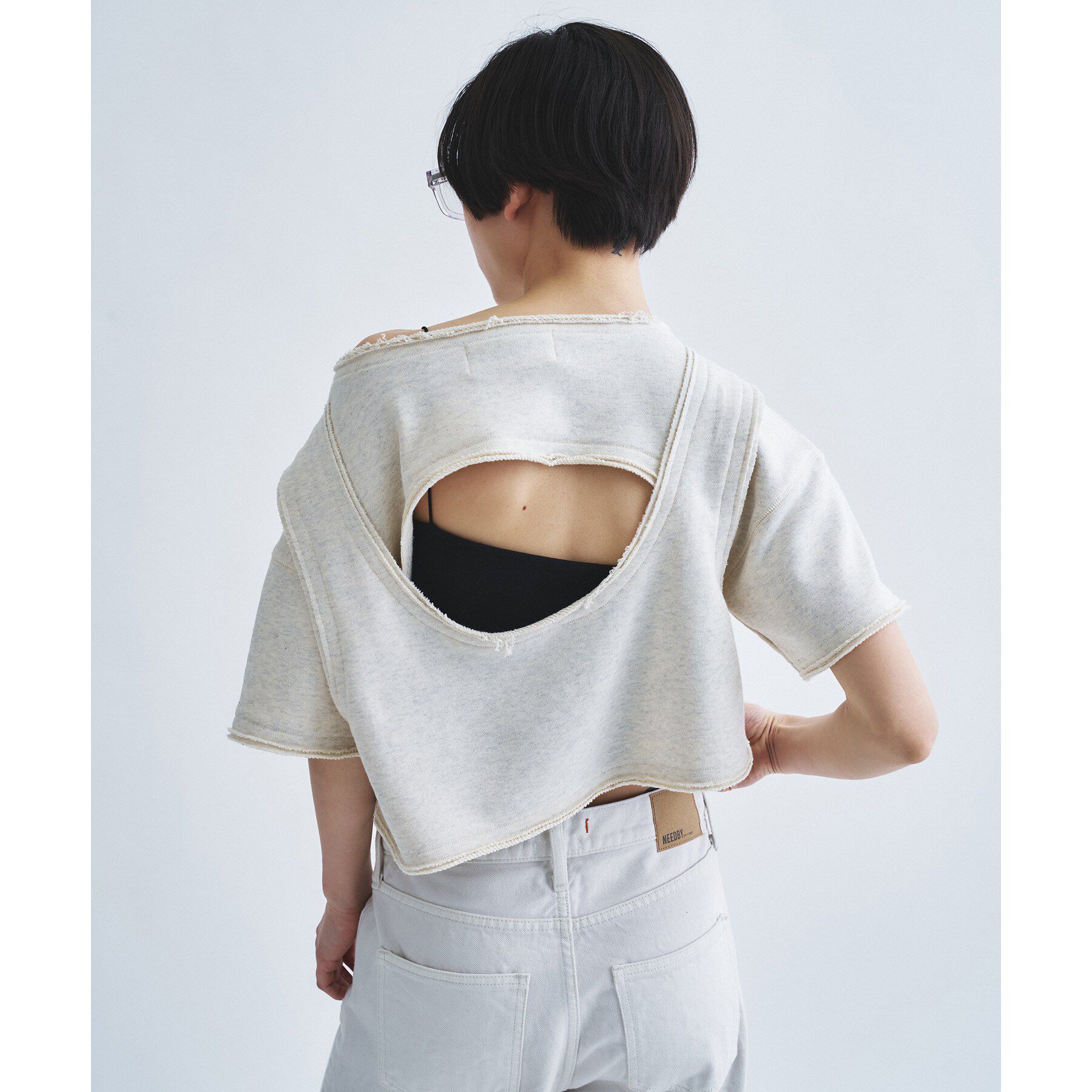 CODE A「back open half－sleeve sweat」|Tシャツ・カットソー|