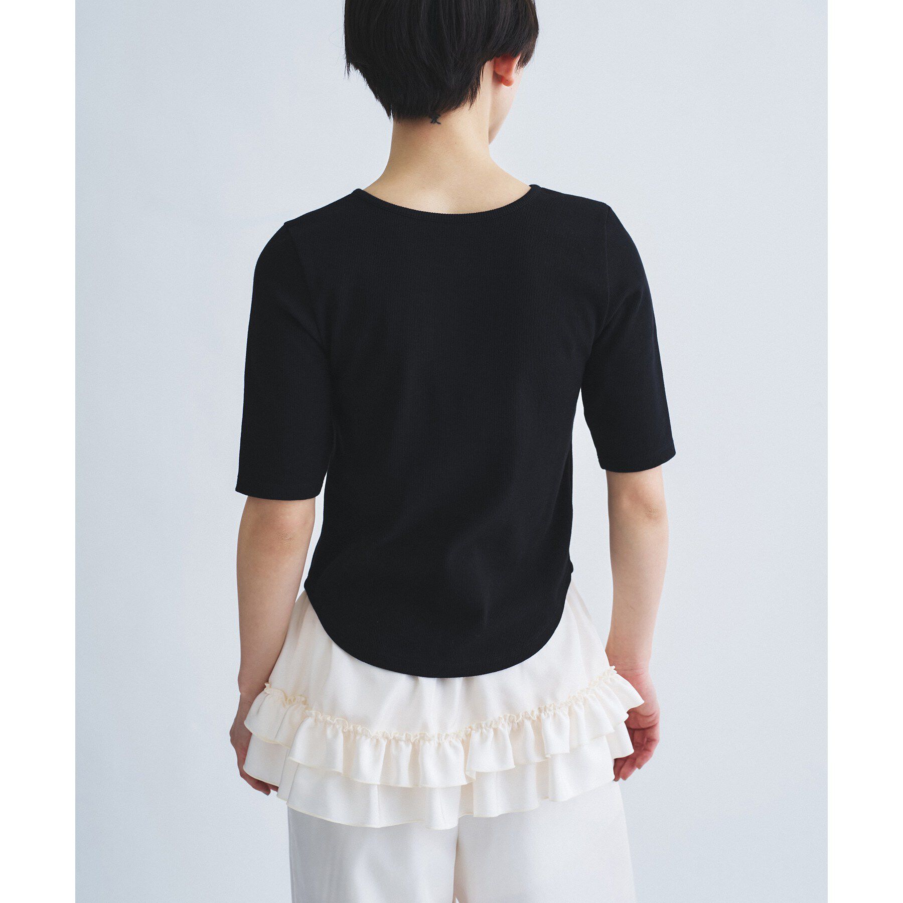 CODE A「rib jersey point neck tee」|Tシャツ・カットソー|