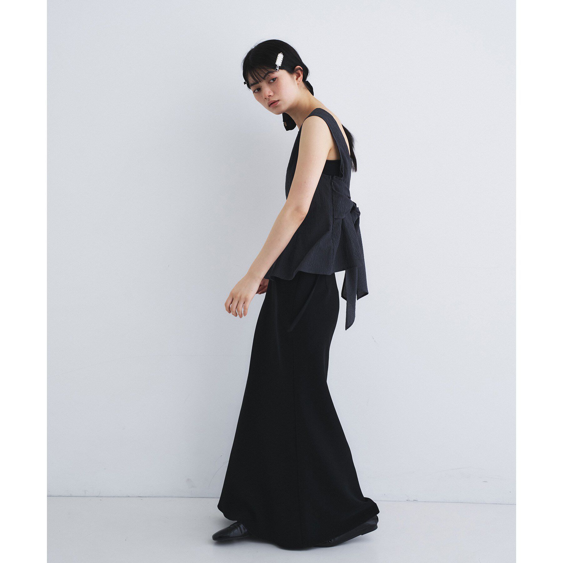 CODE A「back ribbon flare tops」|シャツ・ブラウス|