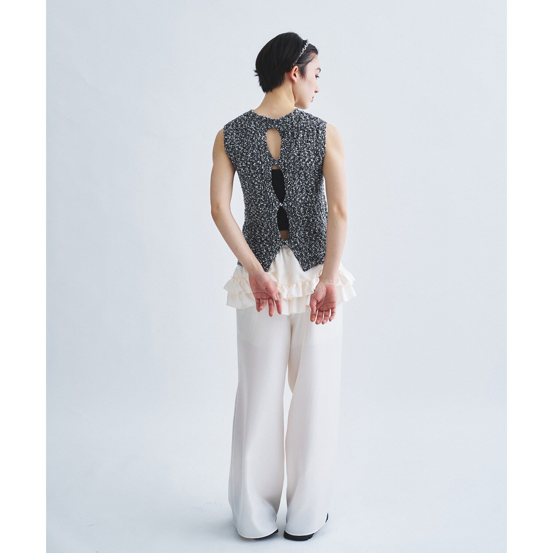 CODE A「cloudy open back tank」|ニット・セーター|