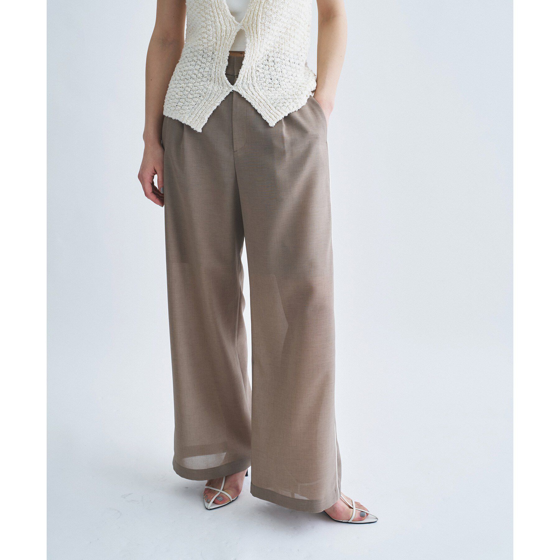 CODE A「sheer code easy pants」|その他|モカブラウン(042