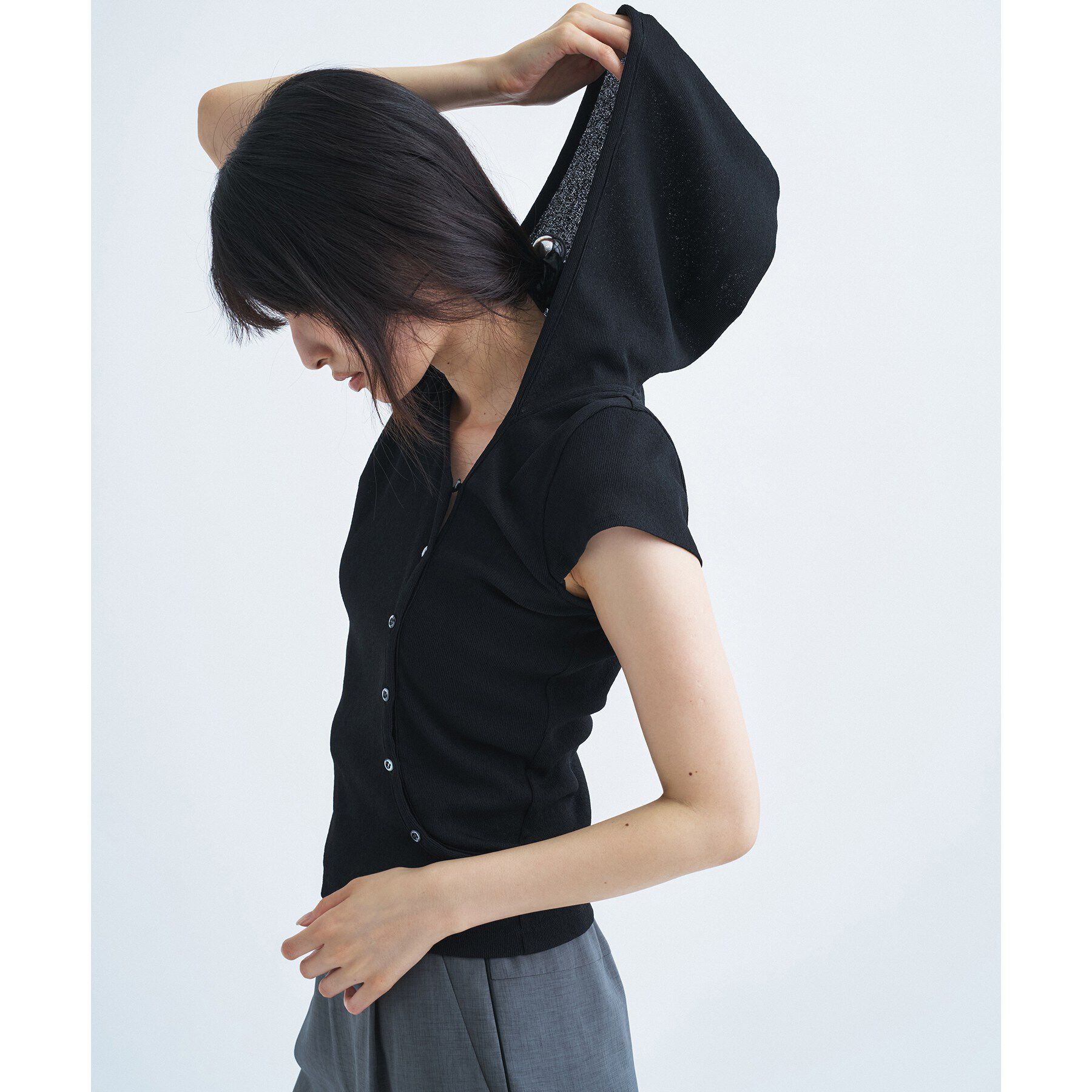 CODE A「soft button hood tee」|Tシャツ・カットソー|