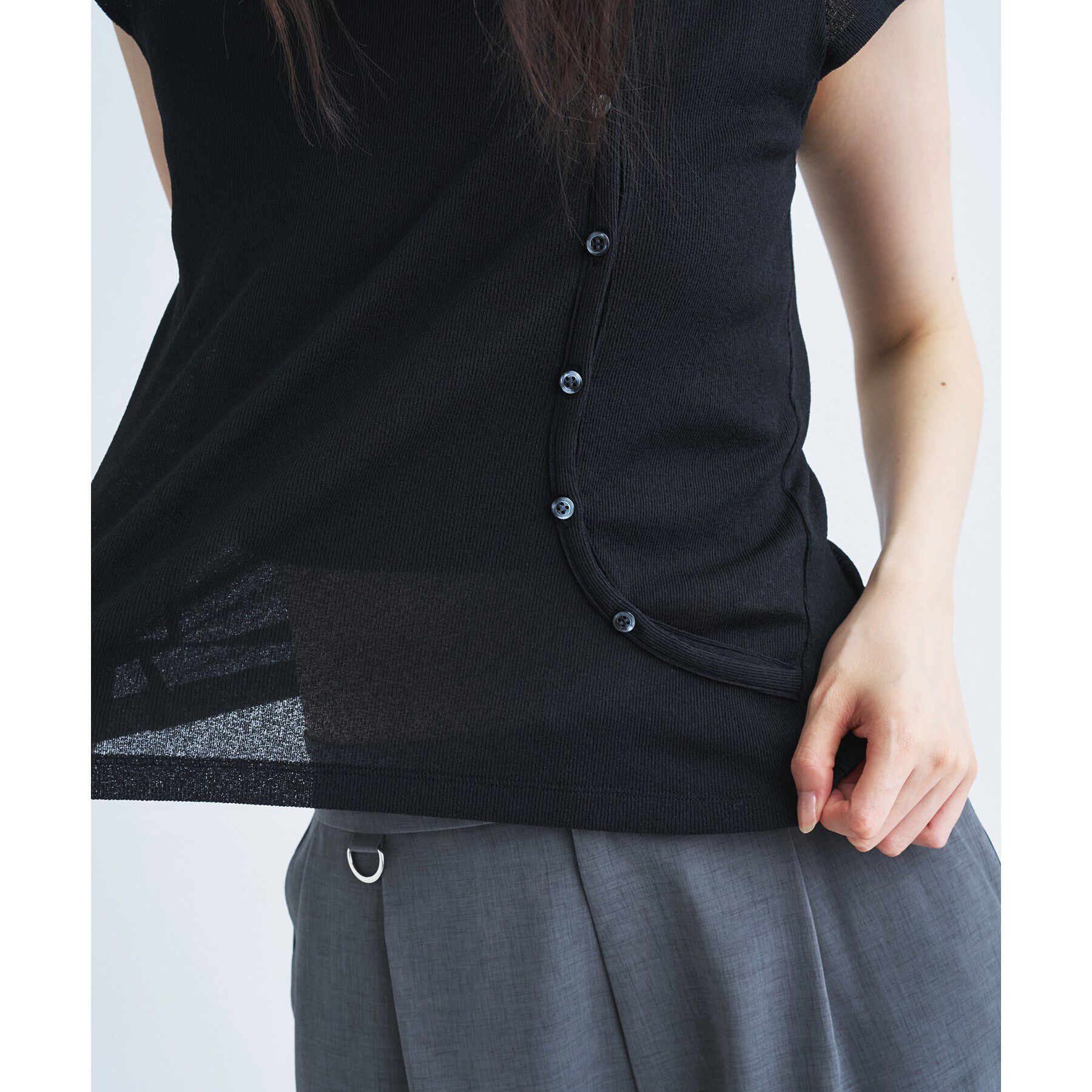 CODE A「soft button hood tee」|Tシャツ・カットソー|