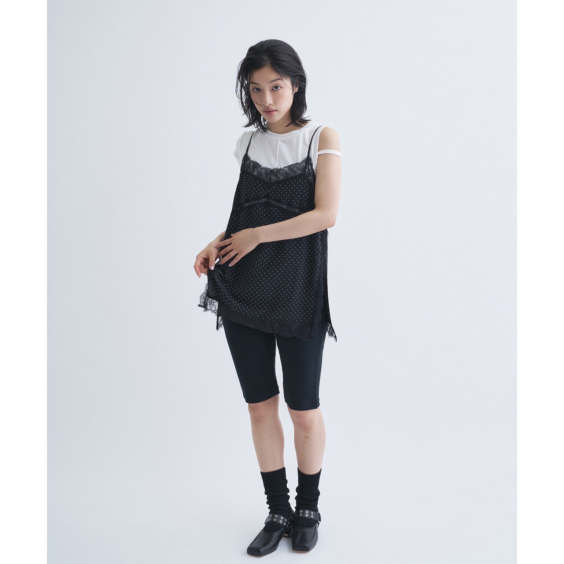 CODE A「dot lingerie lace cami」|キャミソール|