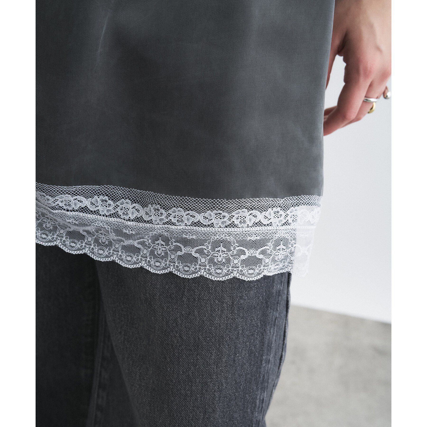 CODE A「lace trim slip dress」|キャミソール|