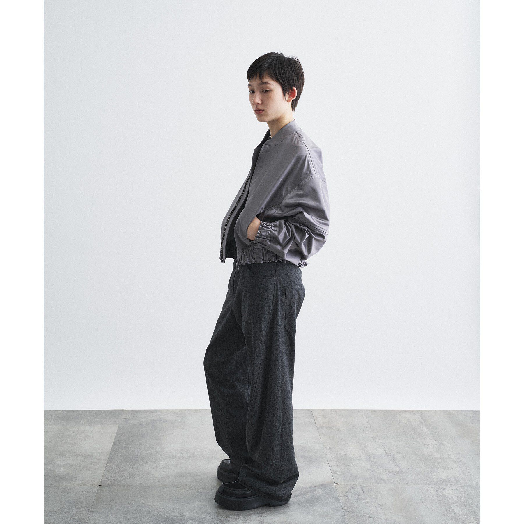 CODE A「【Re】satin bomber jacket」|ブルゾン・スタジャン|