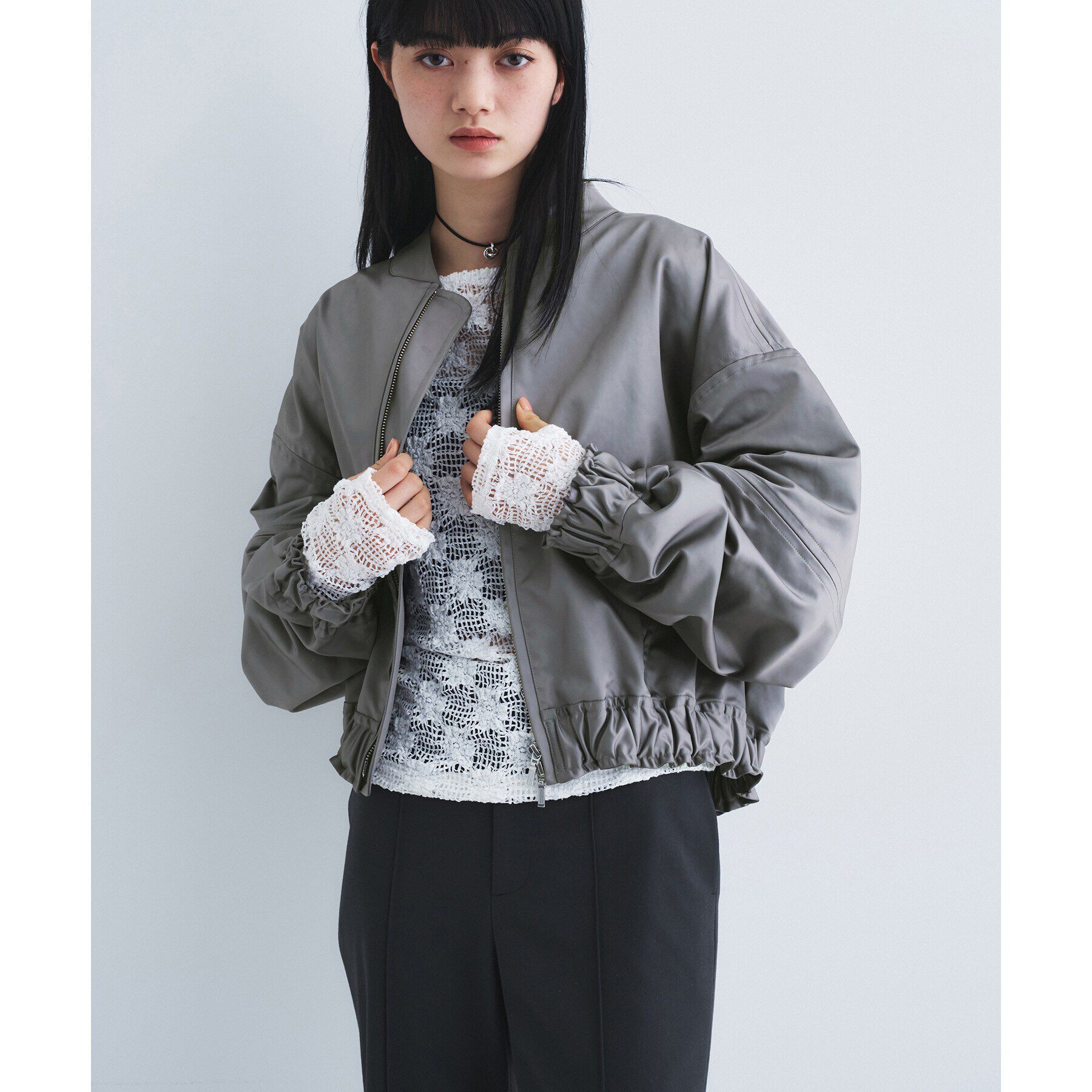 CODE A「【Re】satin bomber jacket」|ブルゾン・スタジャン|