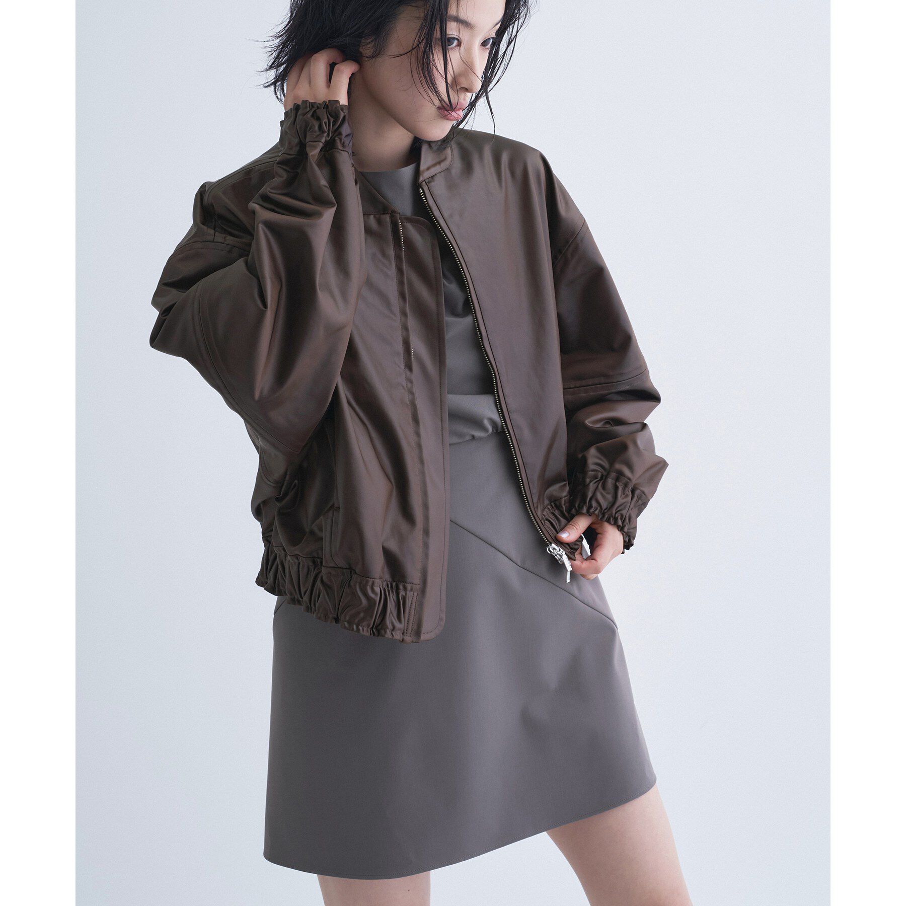 CODE A「【Re】satin bomber jacket」|ブルゾン・スタジャン|