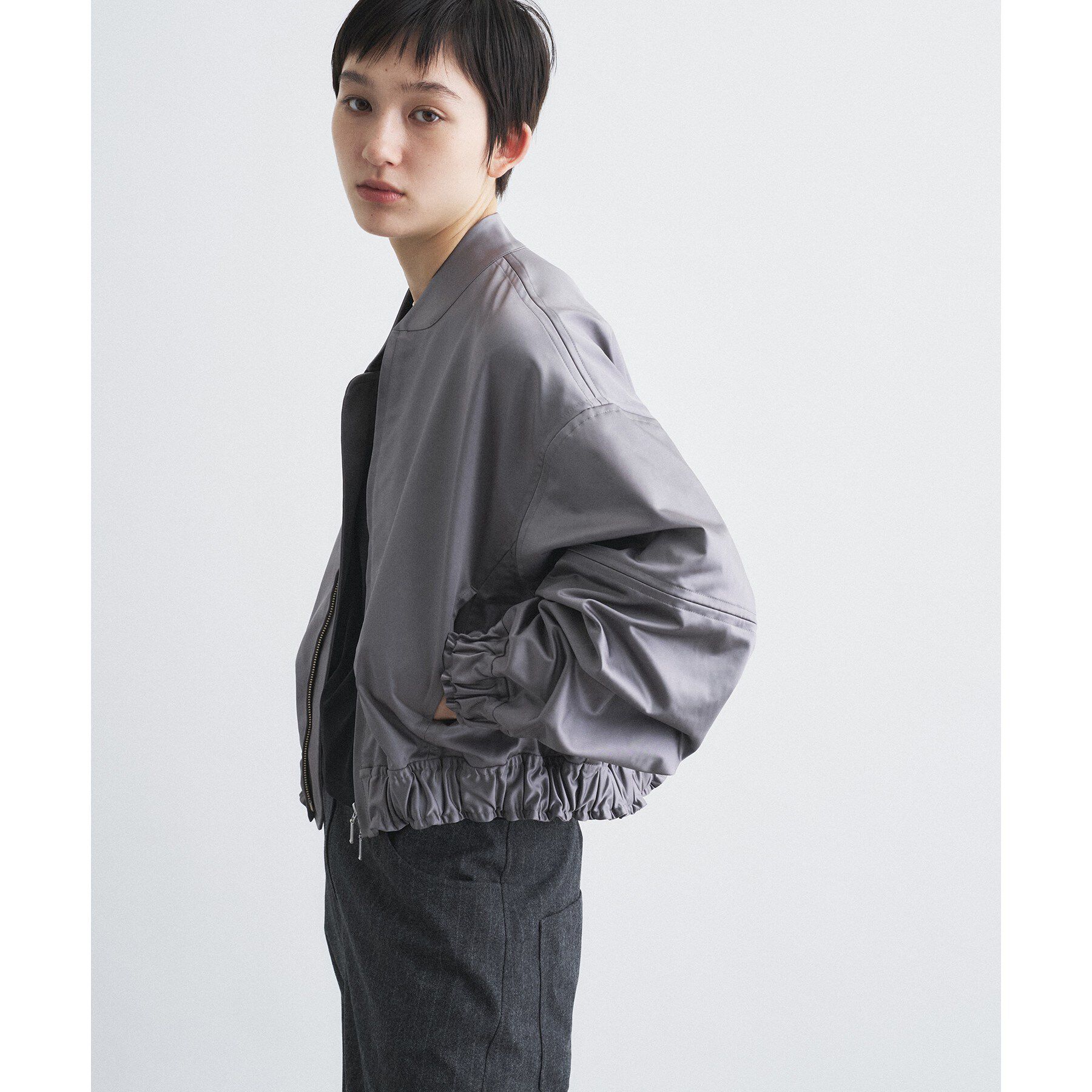 CODE A「【Re】satin bomber jacket」|ブルゾン・スタジャン|