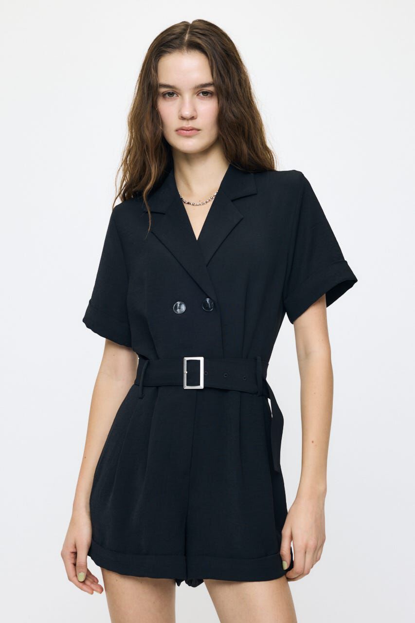 MOUSSY「BELTED SHORT SLEEVE ジャンプスーツ」|その他|BLK