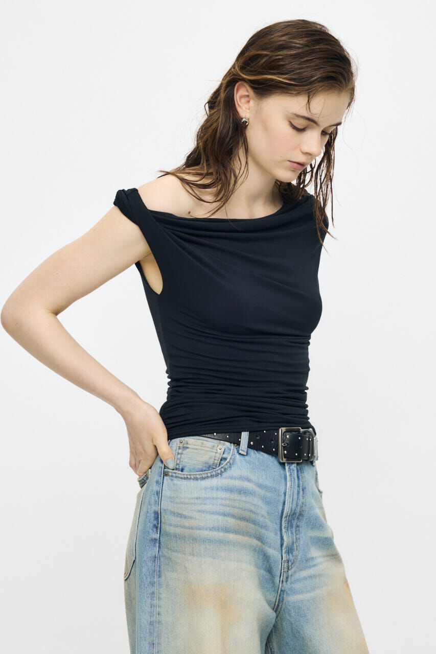 MOUSSY「DRAPE OFF SHOULDER CUT トップス」|その他|