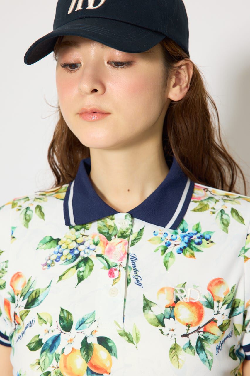 rienda「ラインコンパクトポロトップス」|Tシャツ・カットソー|