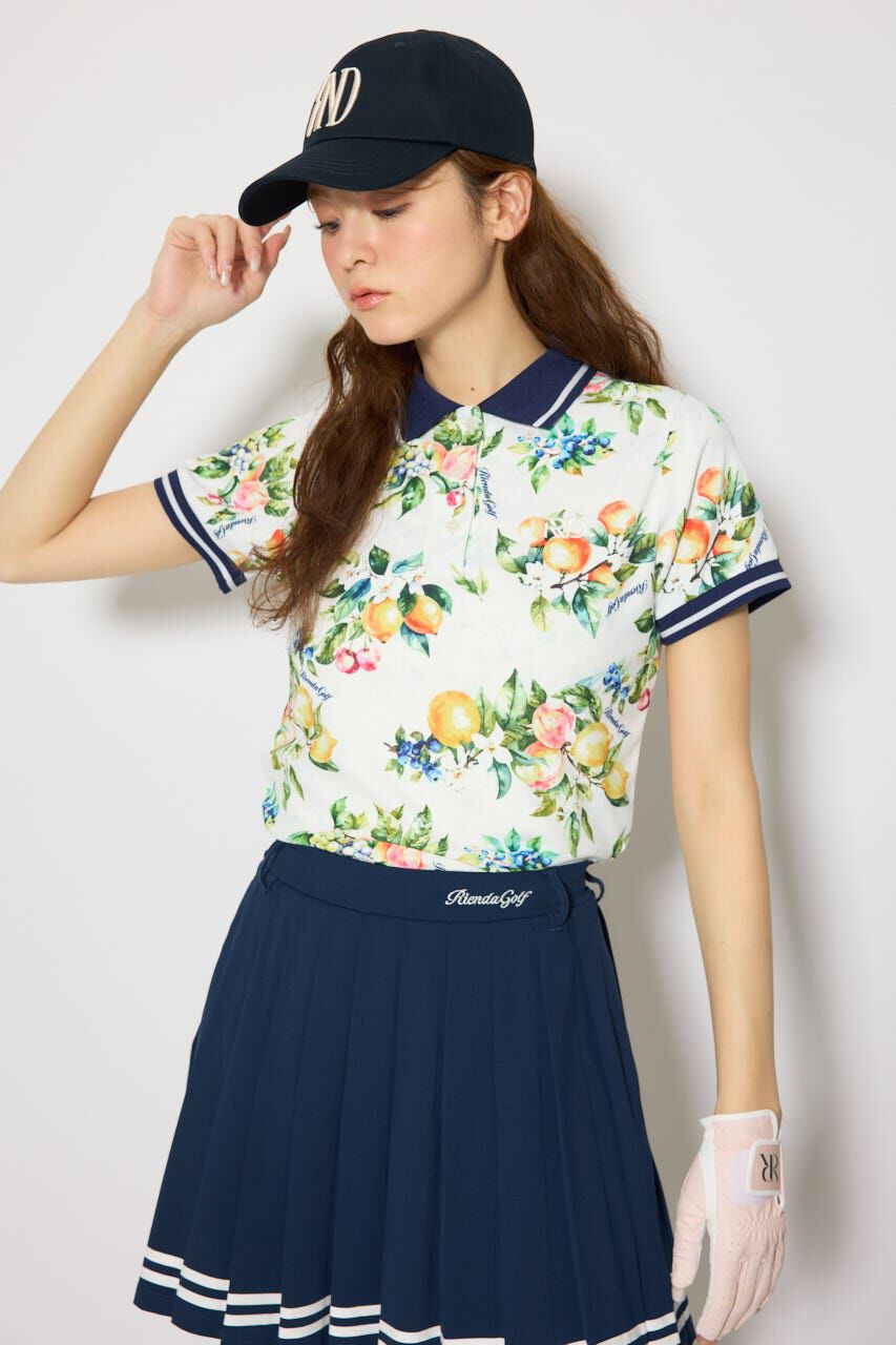 rienda「ラインコンパクトポロトップス」|Tシャツ・カットソー|