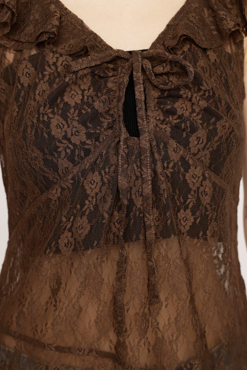 SLY「HEM DESIGN LACE FRILL L／トップス」|キャミソール|